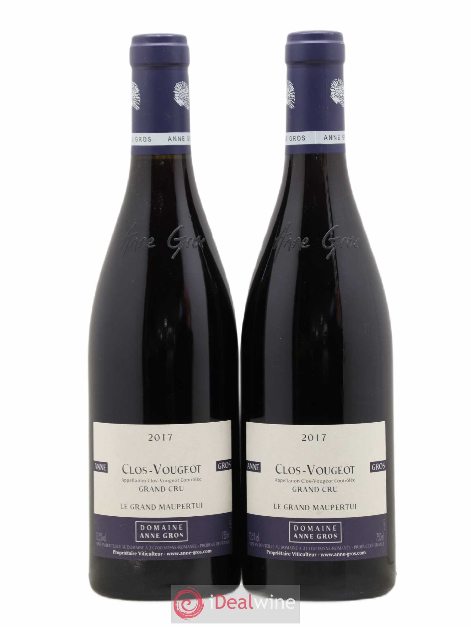 Clos de Vougeot Grand Cru Le Grand Maupertui Anne Gros 2017 - Lot de 2 bouteilles - 0