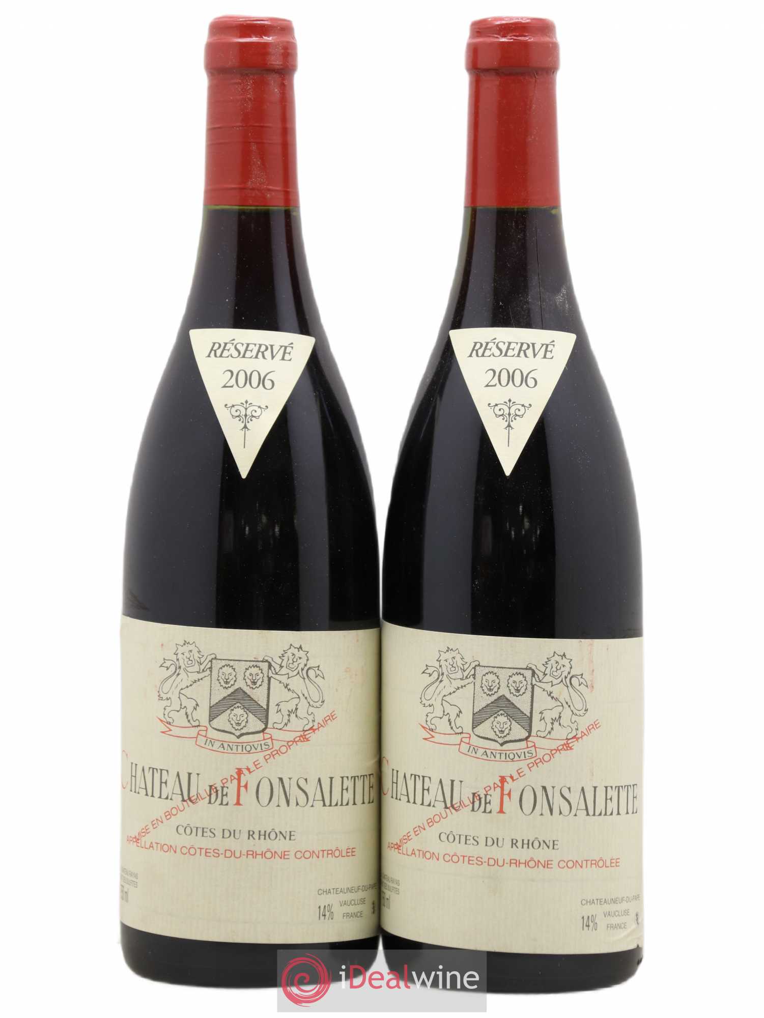 Côtes-du-Rhône Château de Fonsalette Emmanuel Reynaud 2006 - Lot de 2 bouteilles - 0