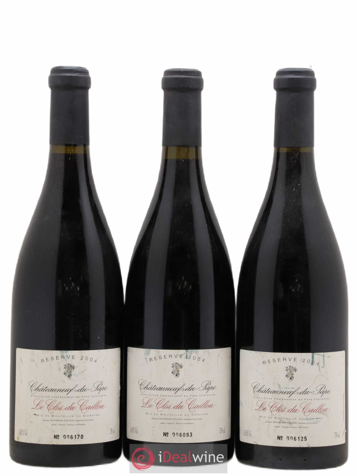 Châteauneuf-du-Pape Domaine Le Clos du Caillou Réserve Sylvie Vacheron Le Clos du Caillou 2004 - Lot de 3 bouteilles - 0