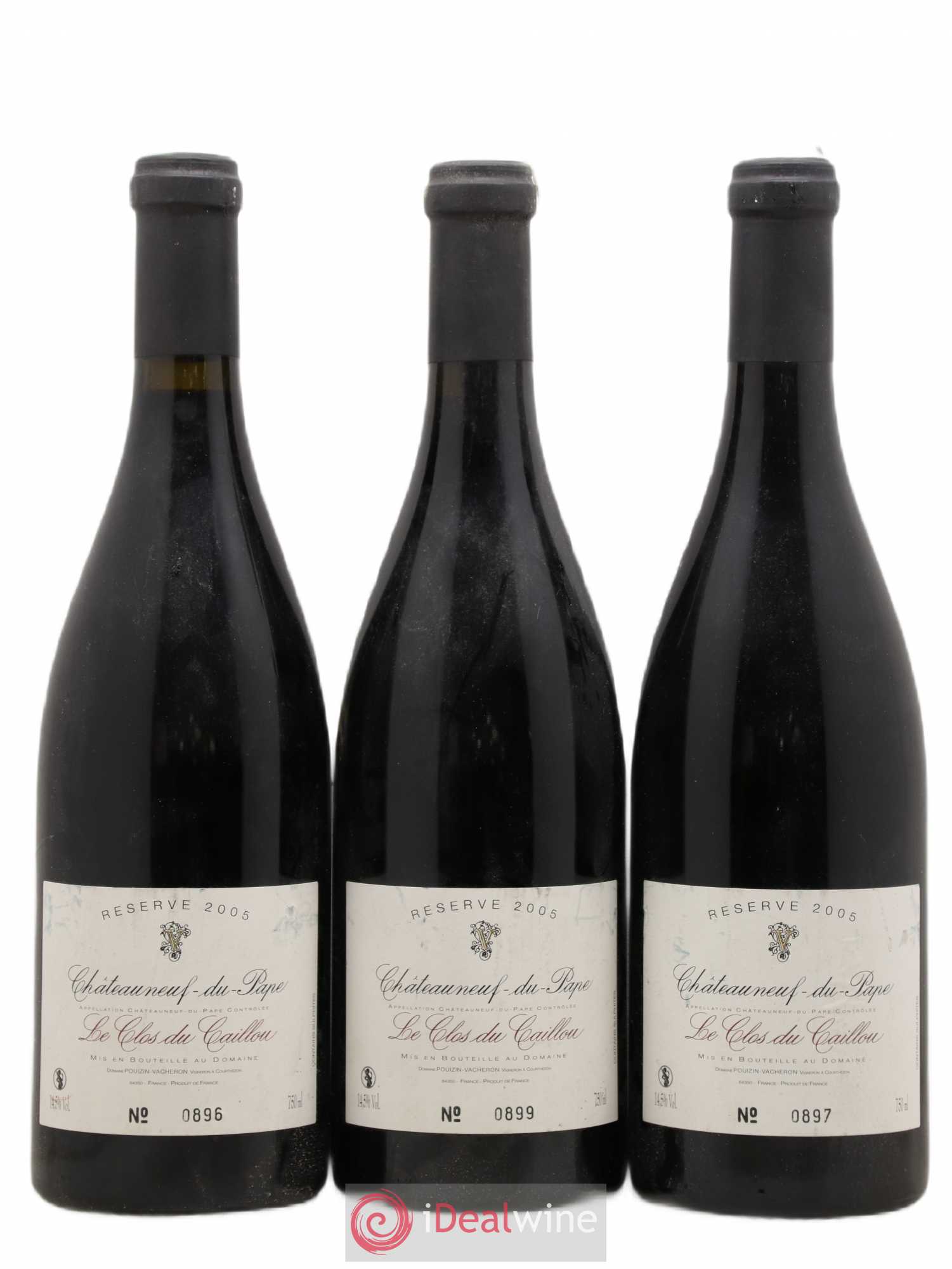 Châteauneuf-du-Pape Domaine Le Clos du Caillou Réserve Sylvie Vacheron Le Clos du Caillou 2005 - Lot de 3 bouteilles - 0