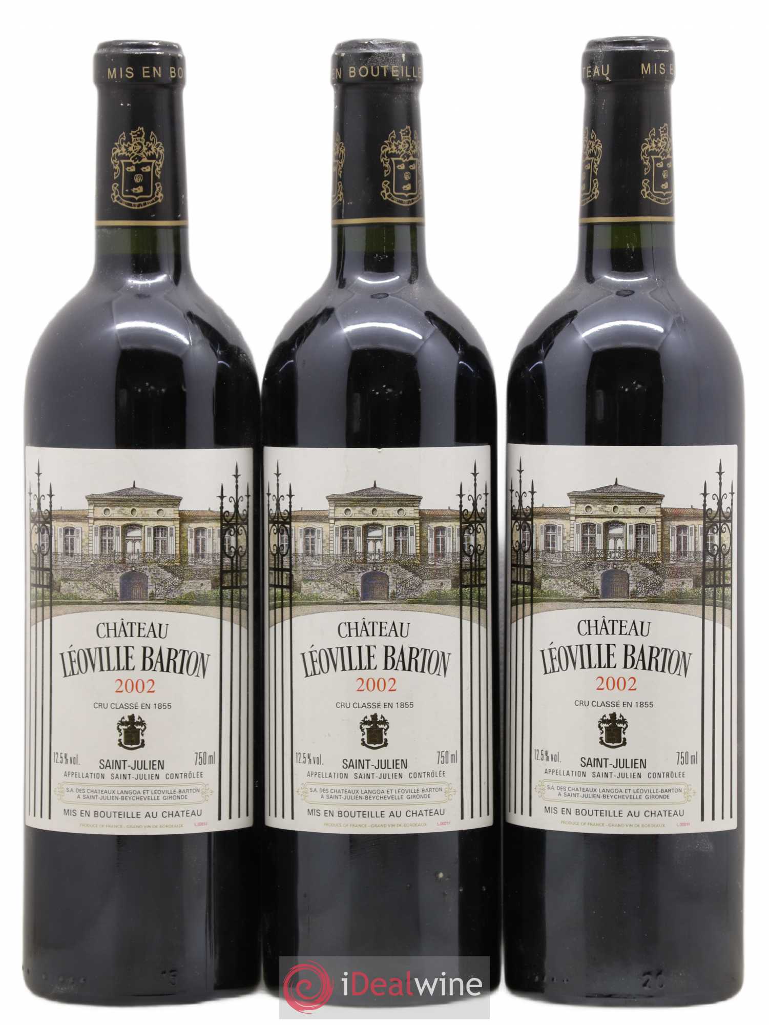 Château Léoville Barton 2ème Grand Cru Classé 2002 - Lot de 3 bouteilles - 0