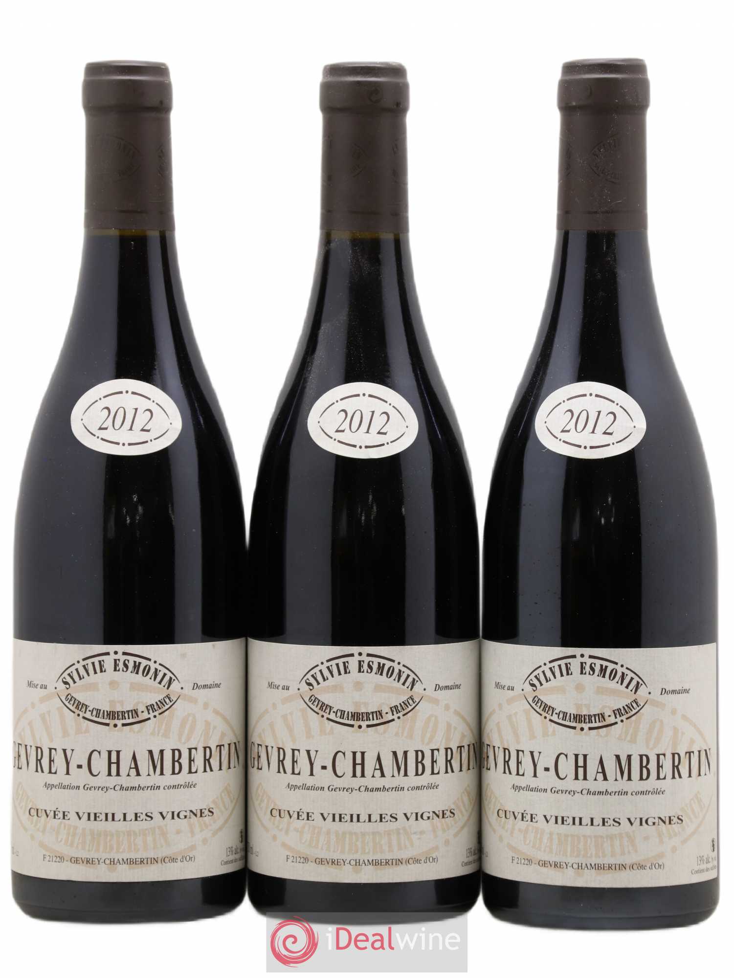 Gevrey-Chambertin Vieilles Vignes Sylvie Esmonin 2012 - Lot de 3 bouteilles - 0