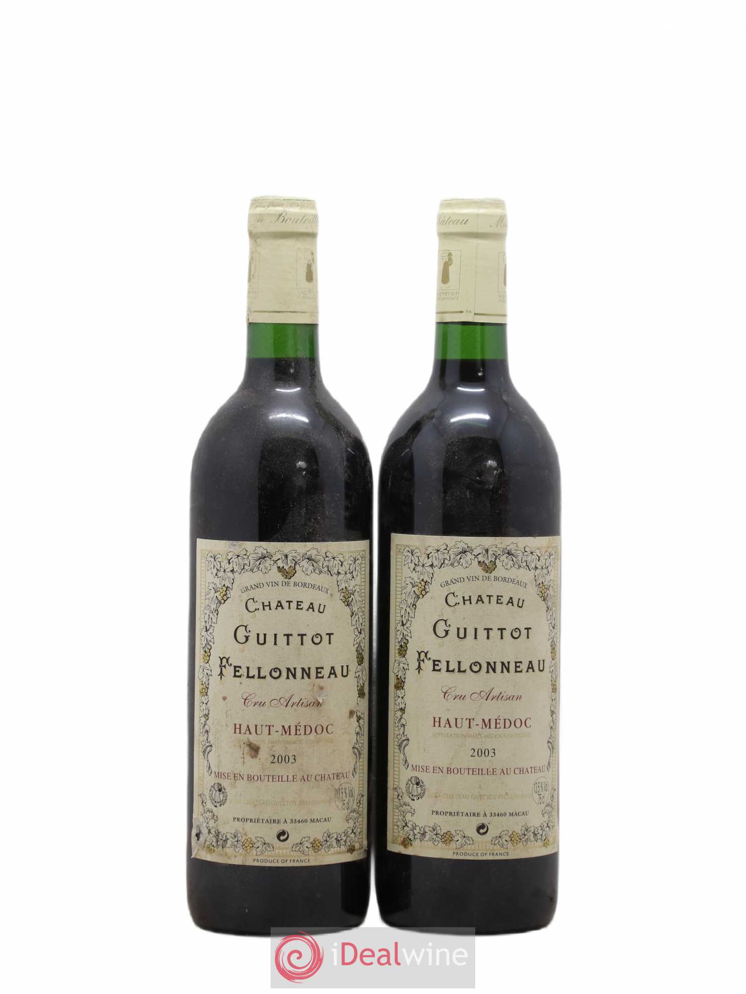 Haut Médoc Château Guittot Felloneau (sans prix de réserve) 2003 - Posten von 2 Flaschen - 0
