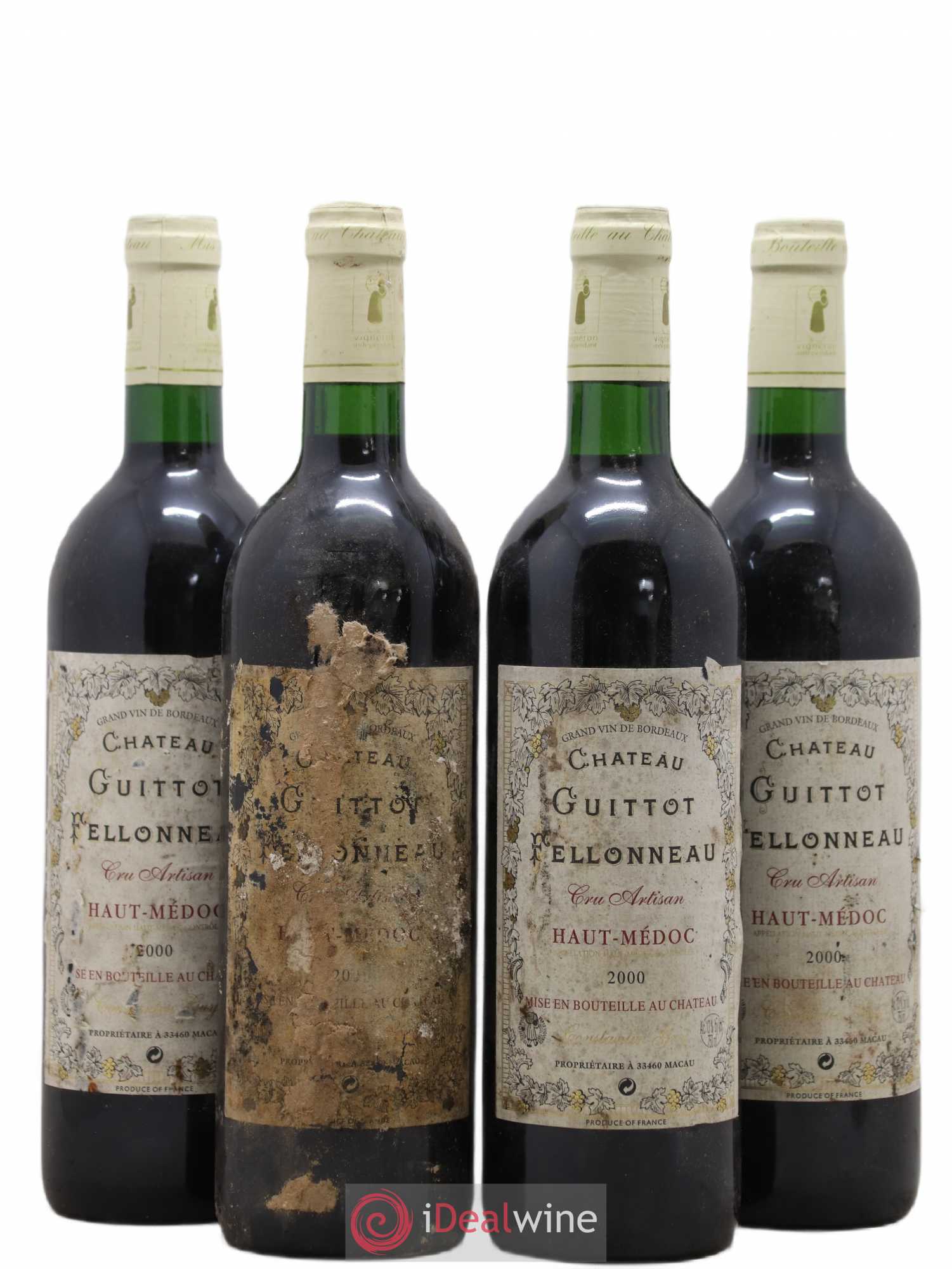 Haut Médoc Château Guittot Felloneau (sans prix de réserve) 2000 - Posten von 4 Flaschen - 0