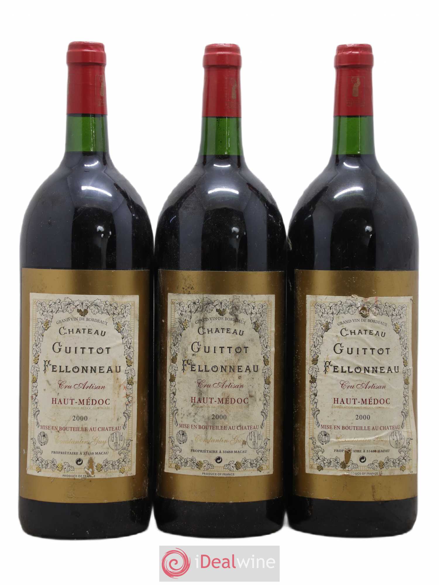 Haut Médoc Château Guittot Felloneau (sans prix de réserve) 2000 - Posten von 3 Magnum - 0