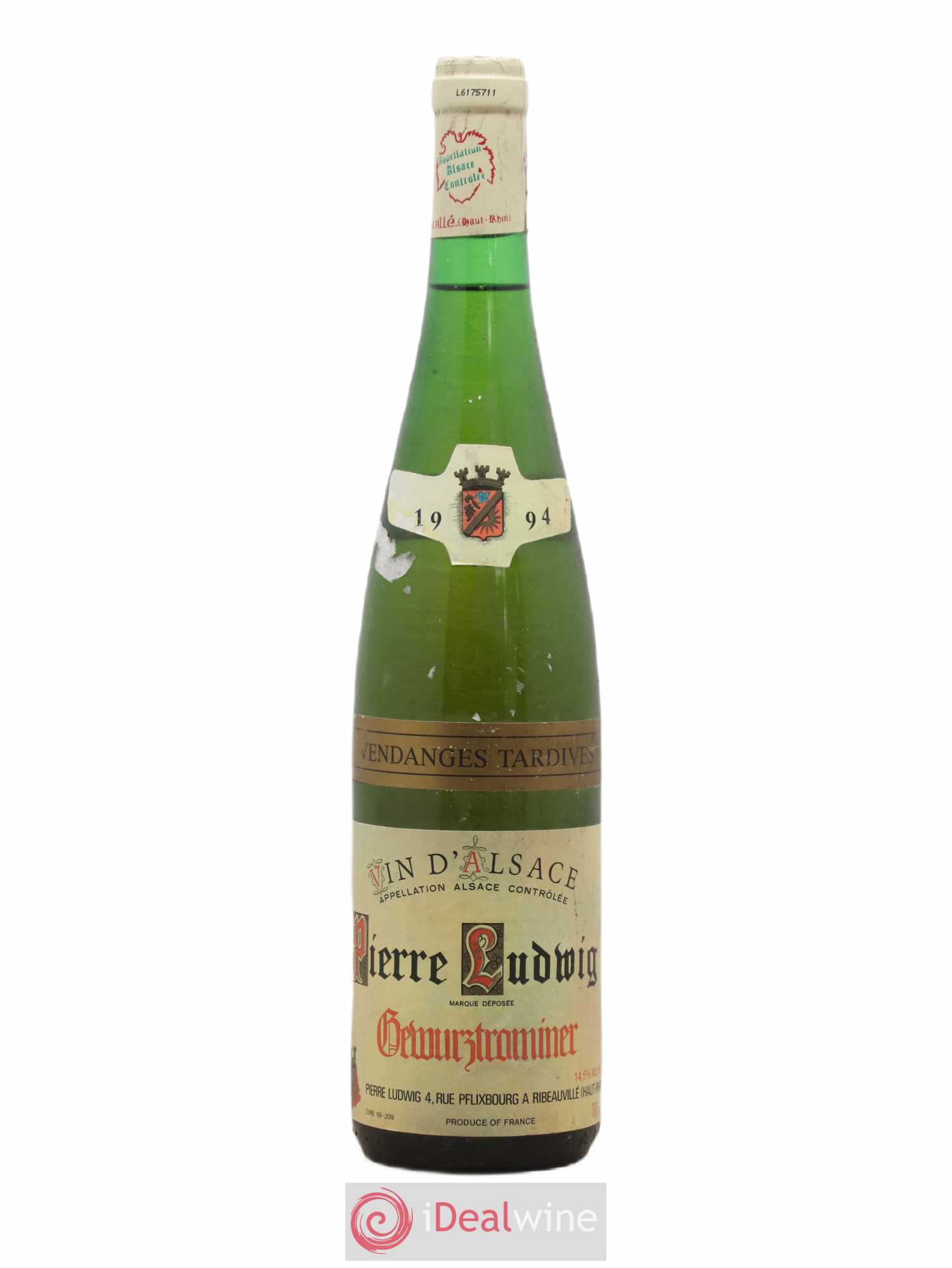 Gewurztraminer Alsace Vendanges Tardives Pierre Ludwig (sans prix de réserve) 1994 - Posten von 1 Flasche - 0