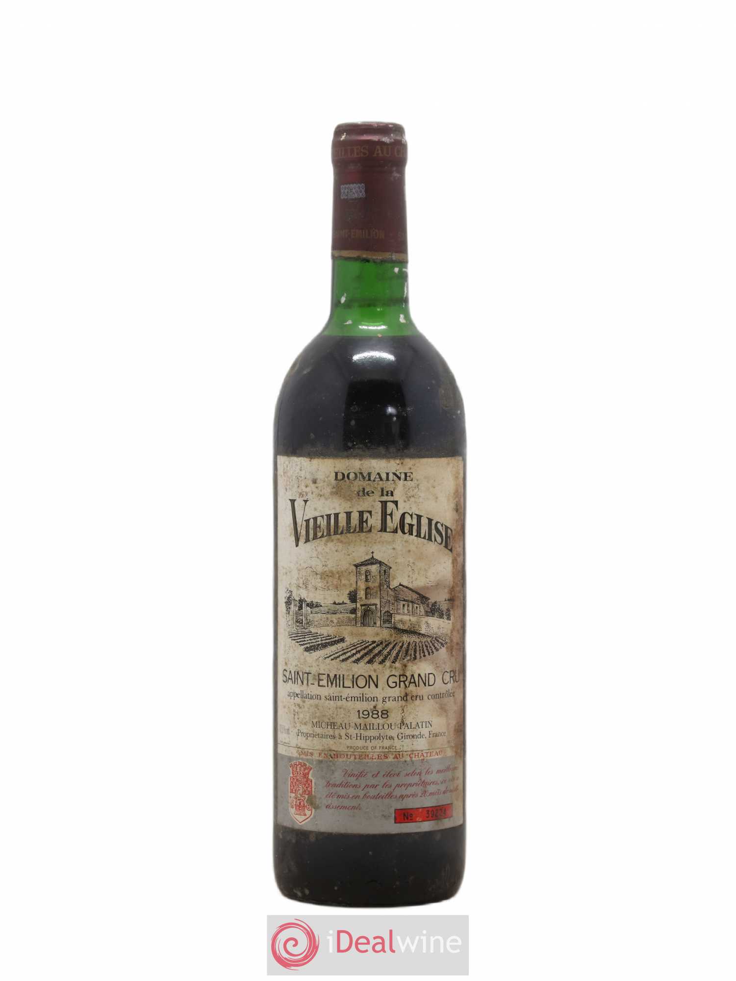 Saint-Émilion Grand Cru Domaine de La Vieille Eglise 1988 - Posten von 1 Flasche - 0