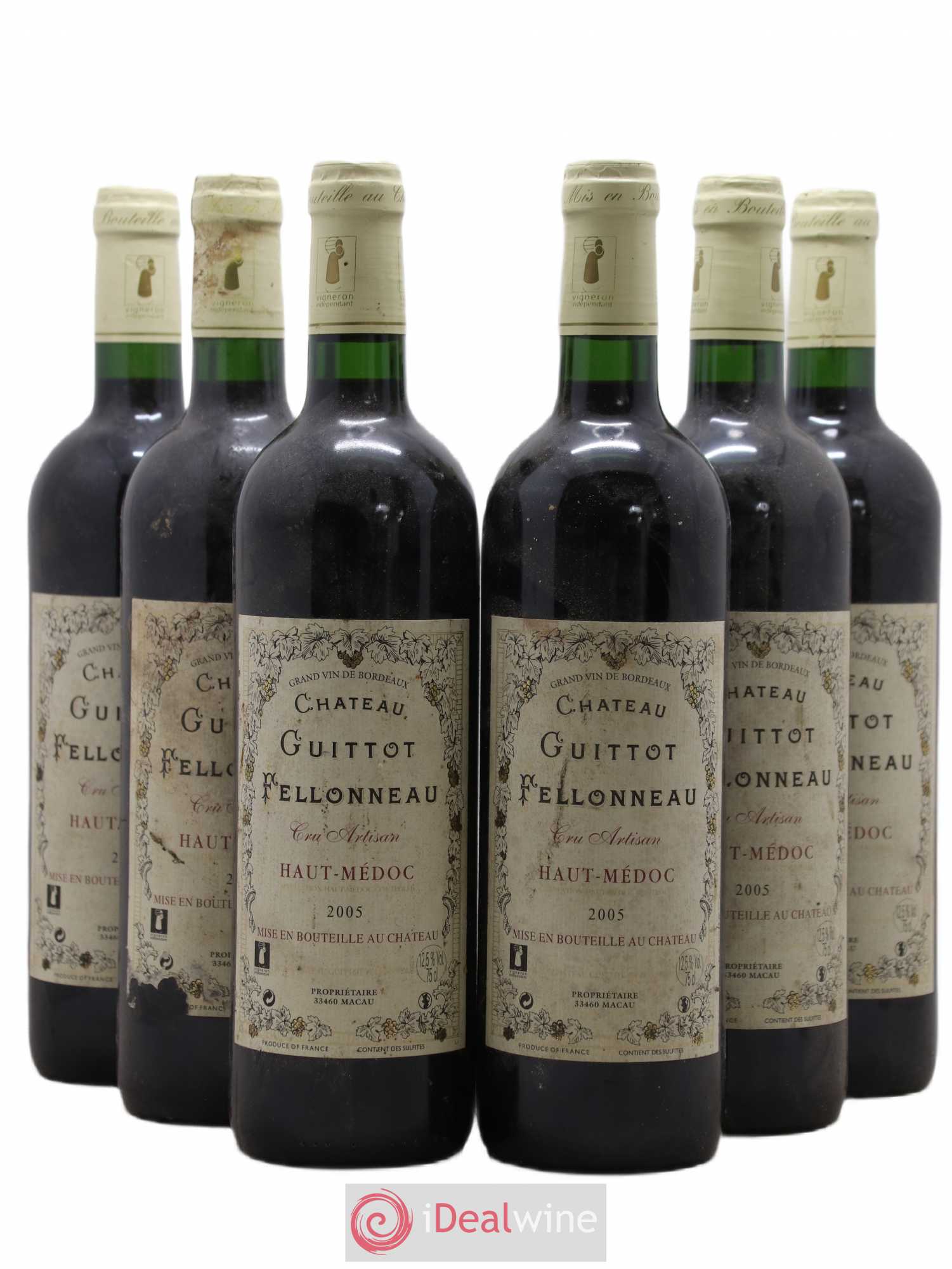 Haut Médoc Château Guittot Felloneau (sans prix de réserve) 2005 - Posten von 6 Flaschen - 0