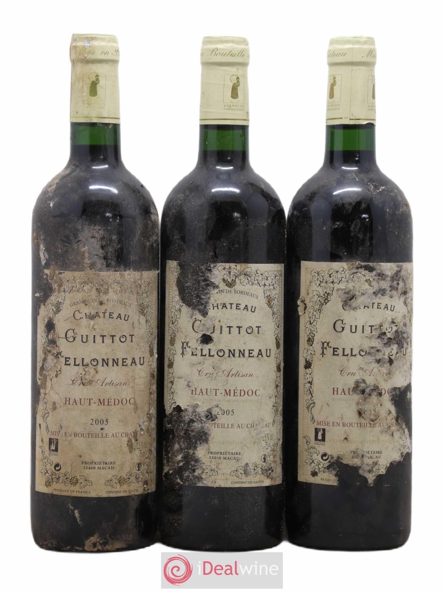 Haut Médoc Château Guittot Felloneau (sans prix de réserve) 2005 - Posten von 3 Flaschen - 0