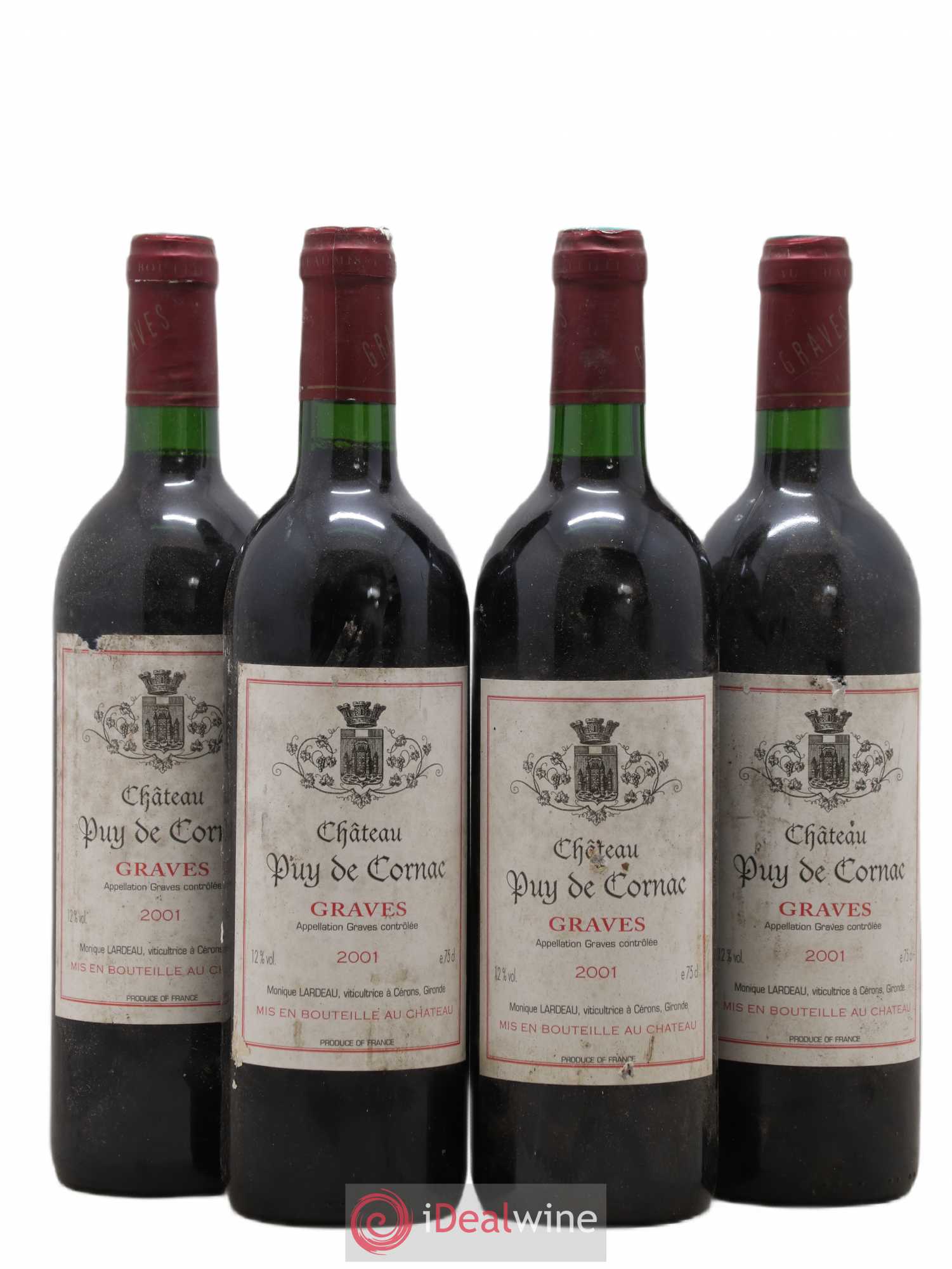 Graves Château Puy De Cornac (sans prix de réserve) 2001 - Posten von 4 Flaschen - 0
