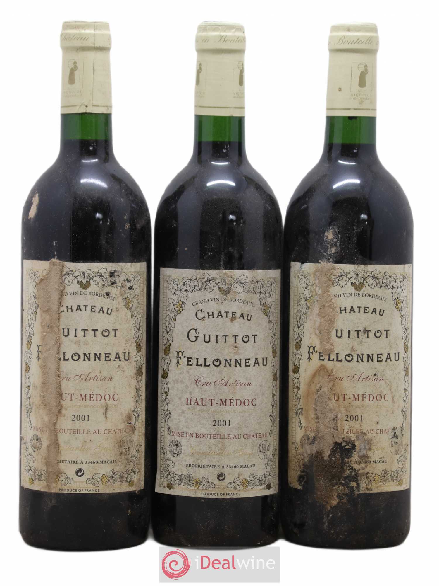 Haut Médoc Château Guittot Felloneau (sans prix de réserve) 2001 - Posten von 6 Flaschen - 2