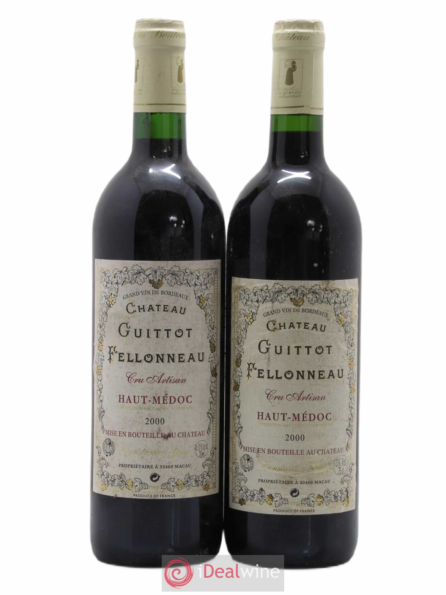 Haut Médoc Château Guittot Felloneau 2000 - Posten von 2 Flaschen - 0