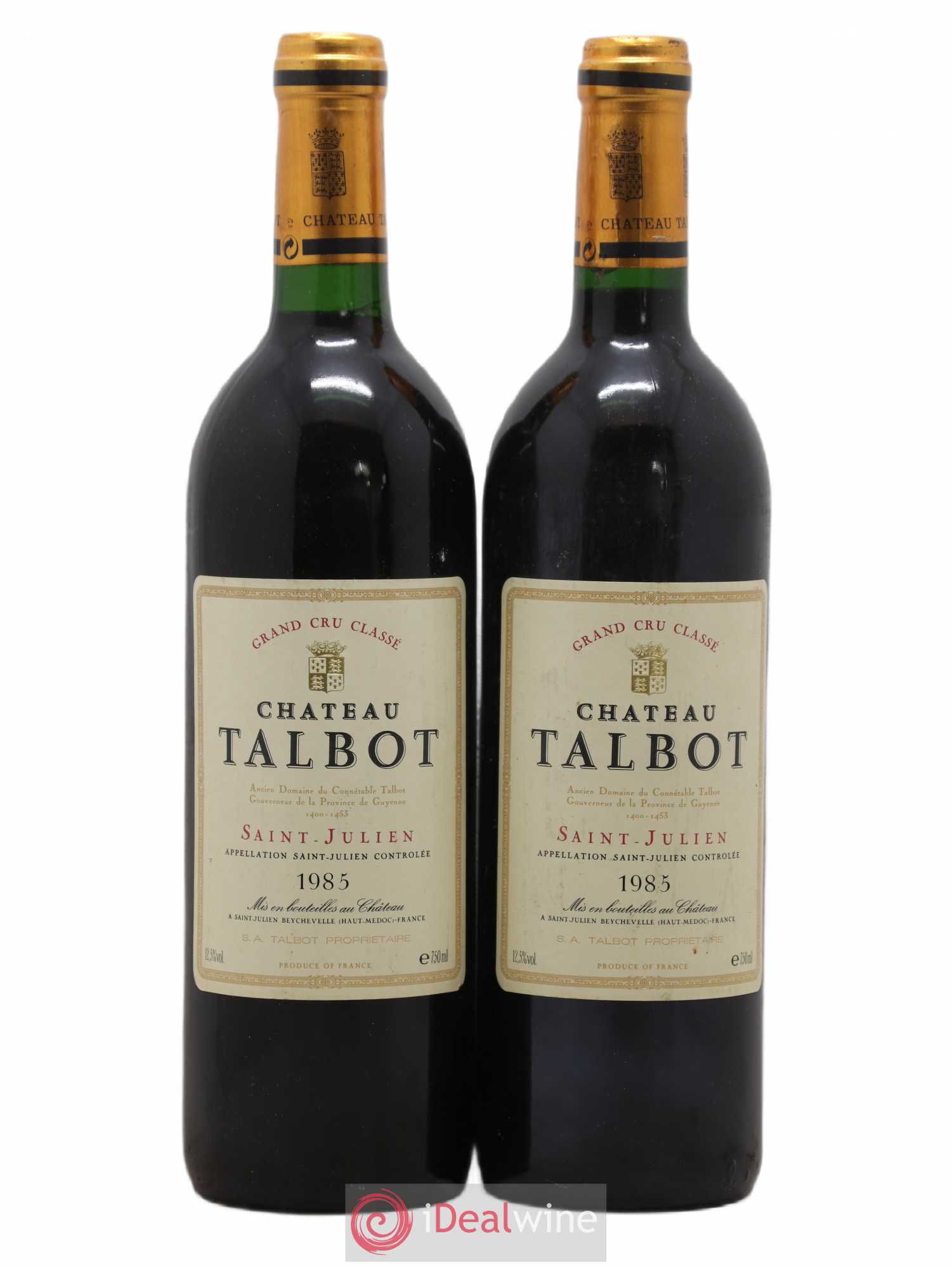 Château Talbot 4ème Grand Cru Classé 1985 - Lot de 2 bouteilles - 0