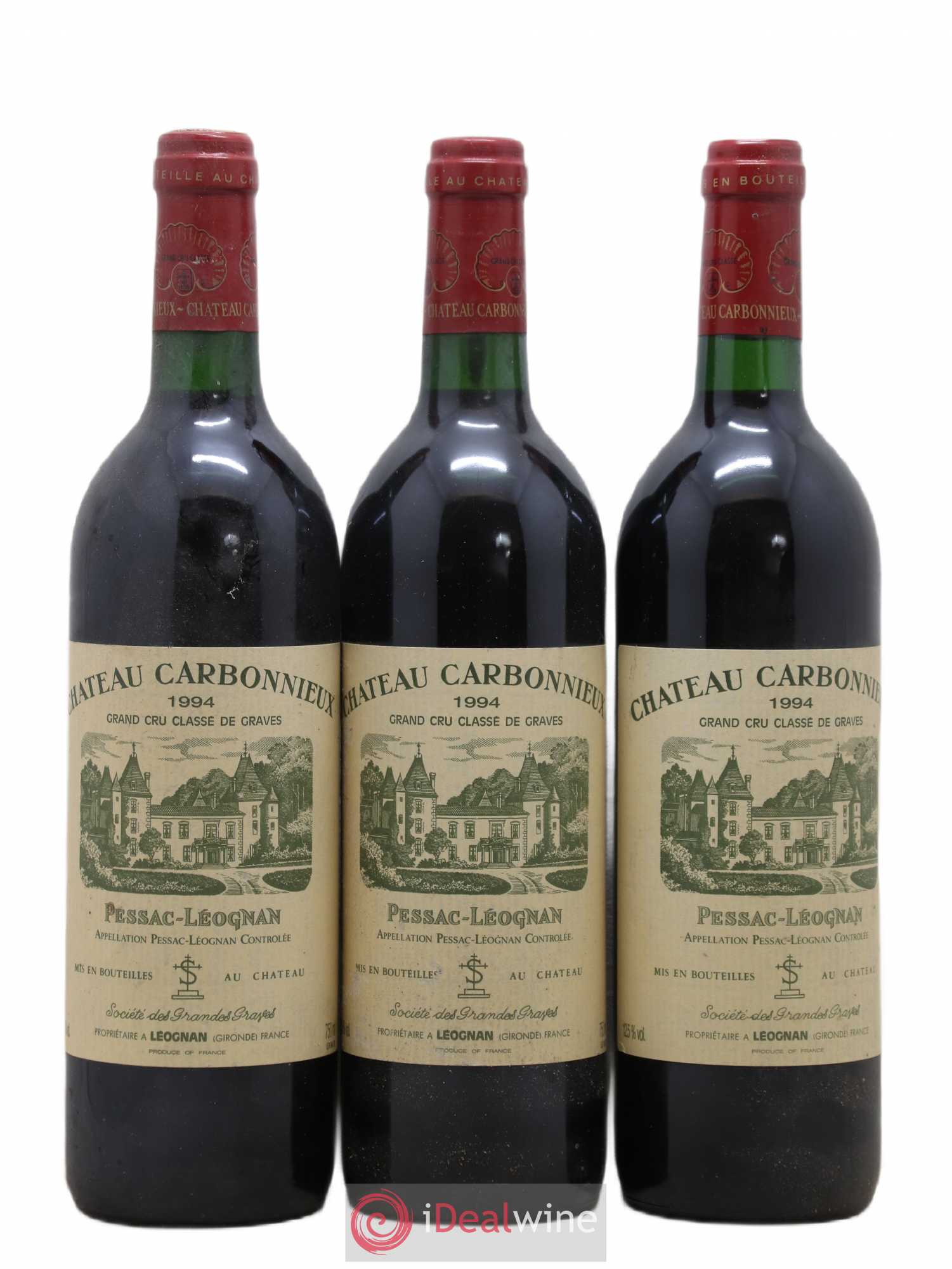 Château Carbonnieux Cru Classé de Graves 1994 - Lot de 3 bouteilles - 0