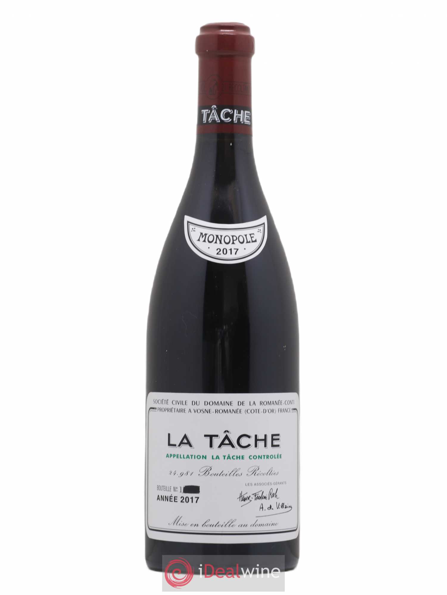 La Tâche Grand Cru Domaine de la Romanée-Conti 2017 - Lot de 1 bouteille - 0