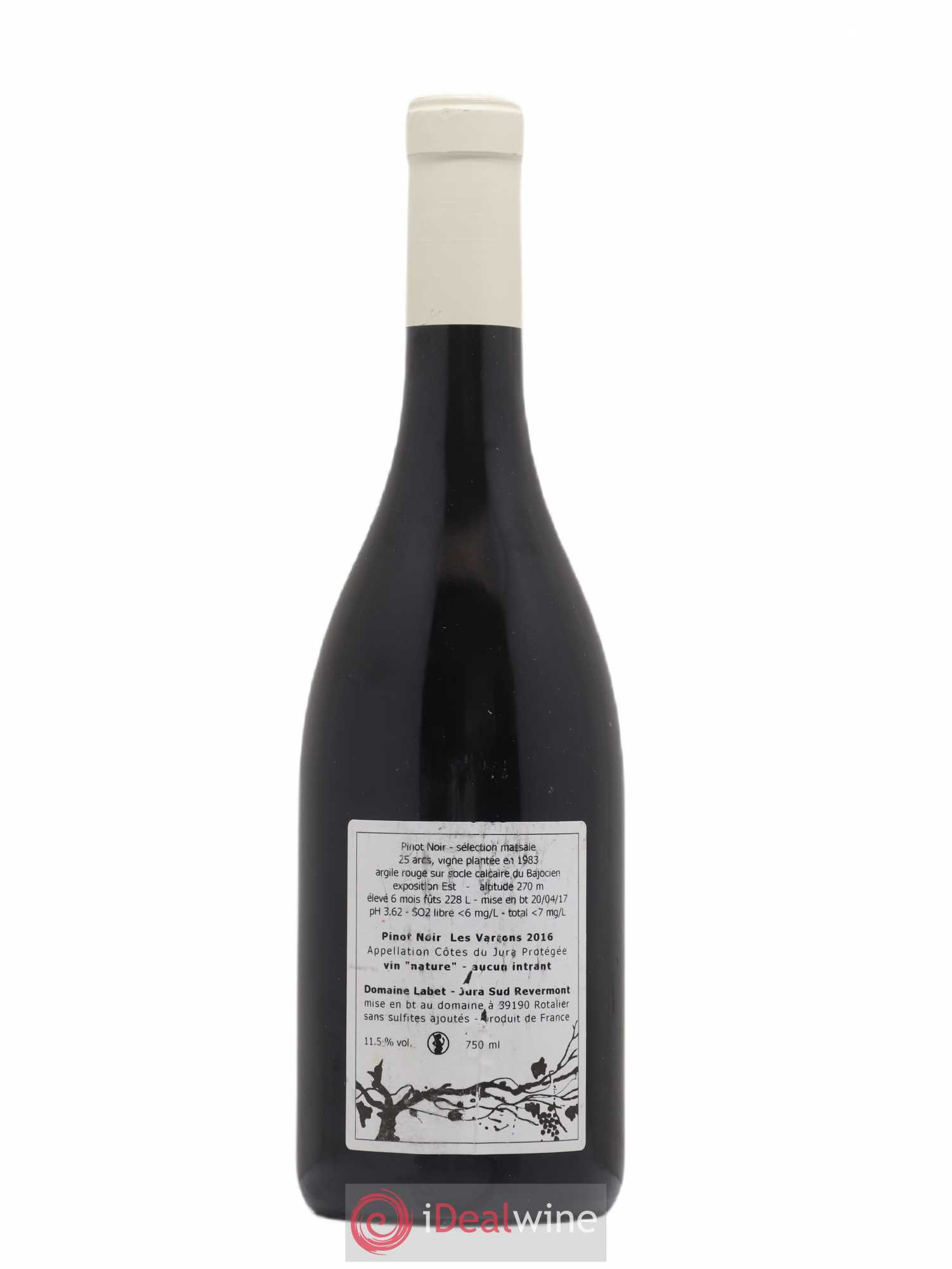 Côtes du Jura Pinot Noir Les Varrons Sélection Massale Romain - Julien - Charline Labet 2016 - Lot de 1 bouteille - 1