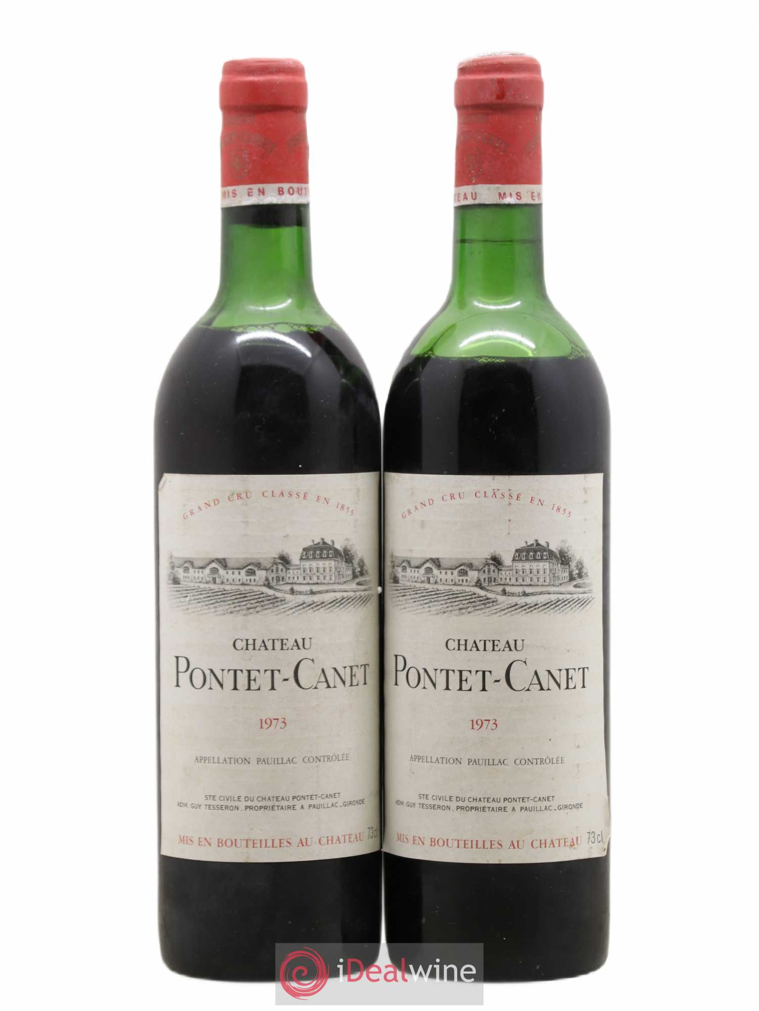 Château Pontet Canet 5ème Grand Cru Classé 1973 - Lot de 2 bouteilles - 0