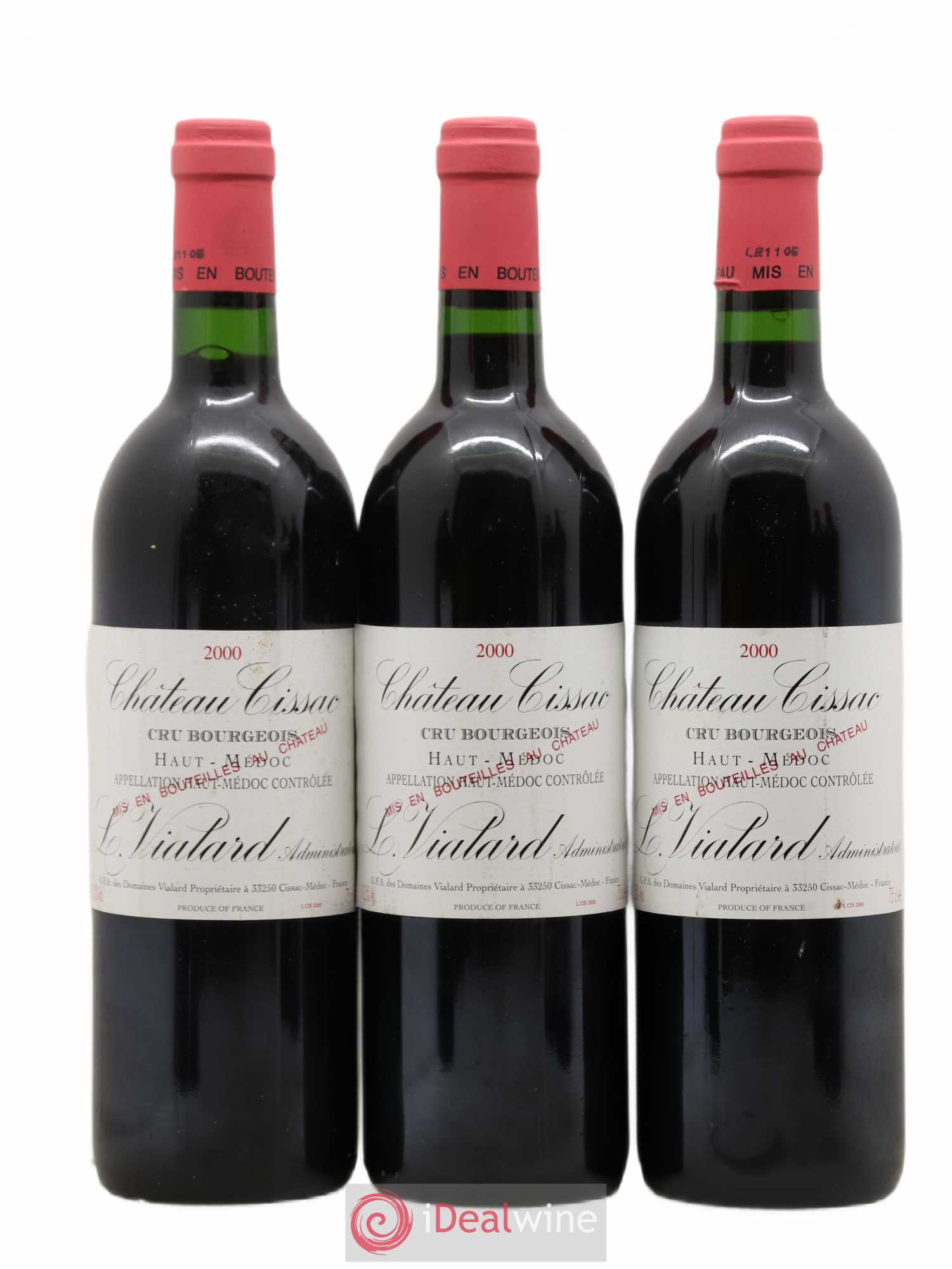 Château Cissac Cru Bourgeois 2000 - Lot de 6 bouteilles - 1