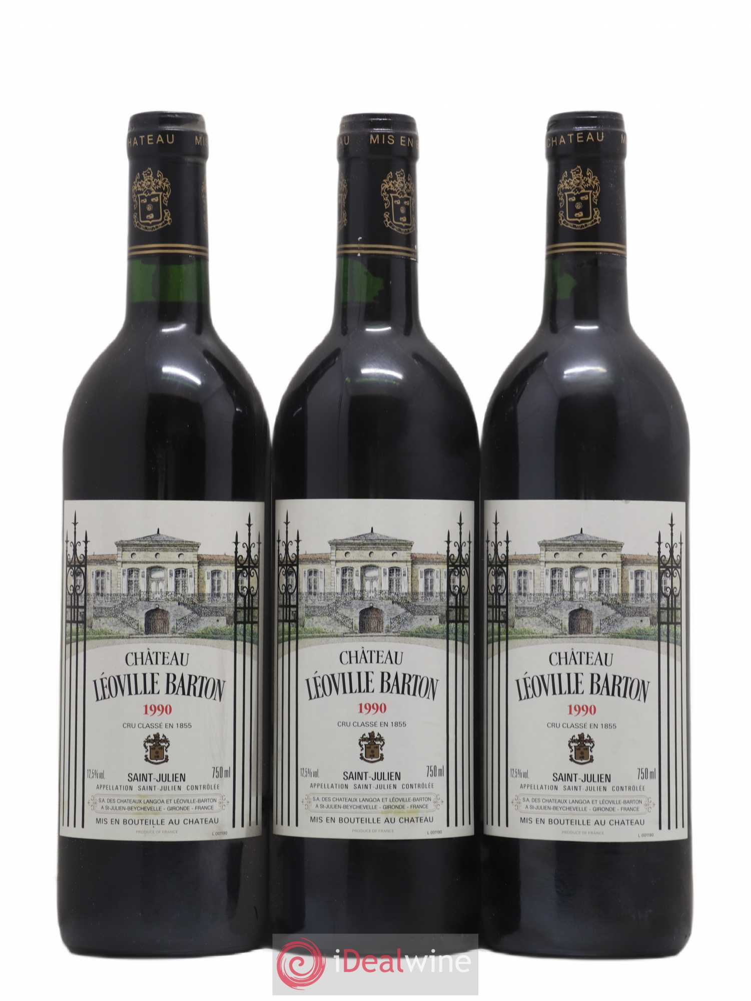 Château Léoville Barton 2ème Grand Cru Classé 1990 - Lot de 3 bouteilles - 0