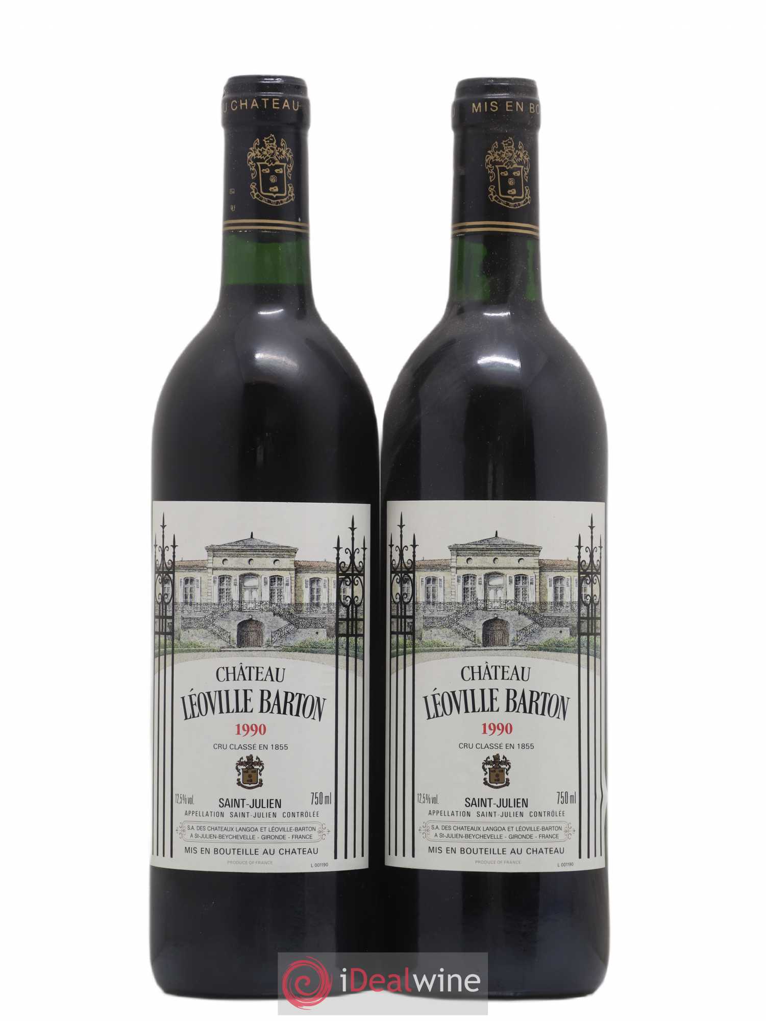 Château Léoville Barton 2ème Grand Cru Classé 1990 - Lot de 2 bouteilles - 0