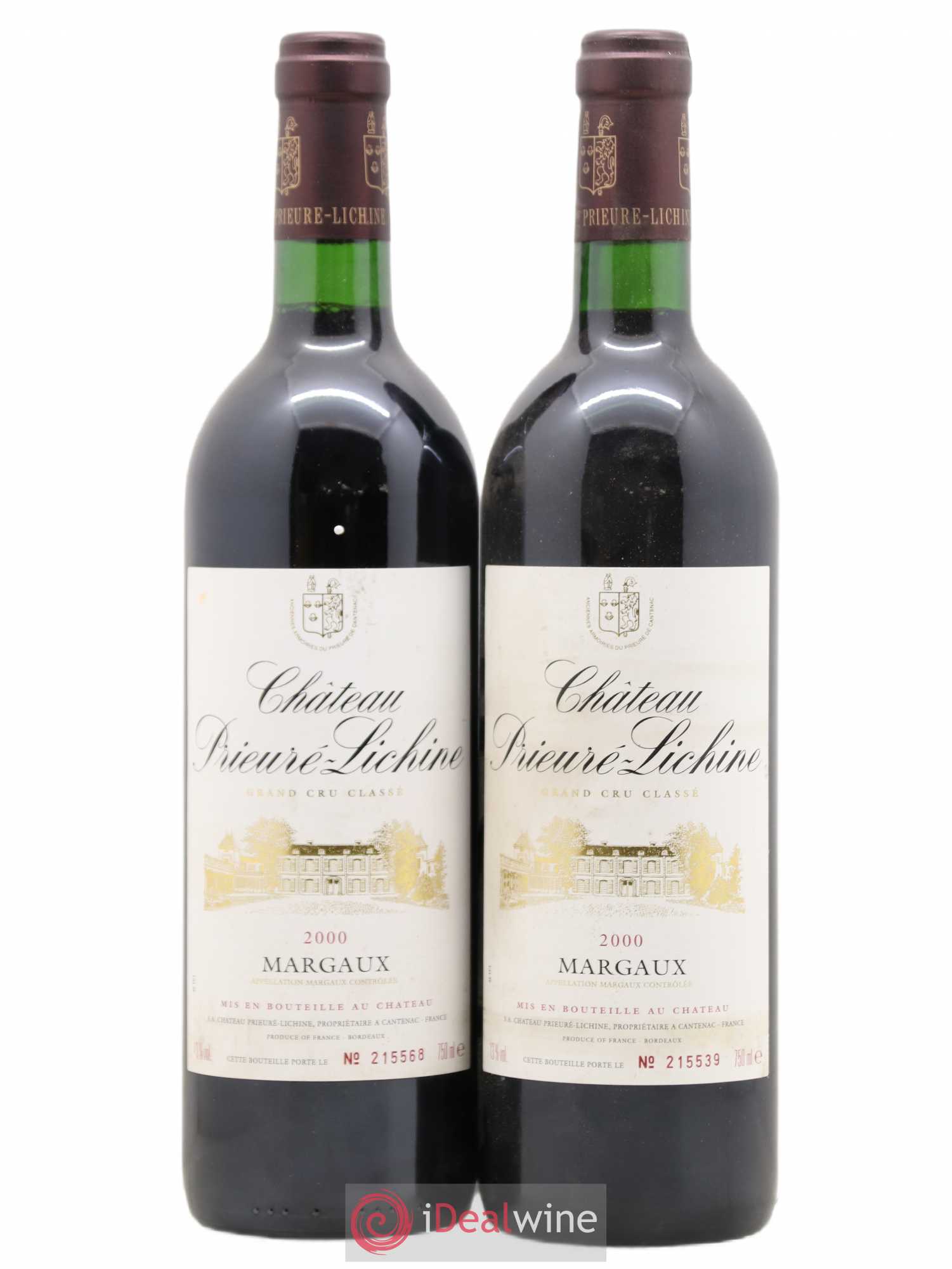 Château Prieuré Lichine 4ème Grand Cru Classé 2000 - Lot de 2 bouteilles - 0