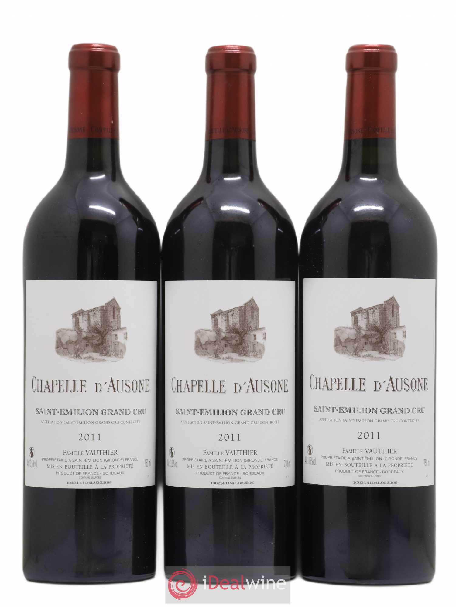 Chapelle d'Ausone Second Vin 2011 - Lot de 3 bouteilles - 0