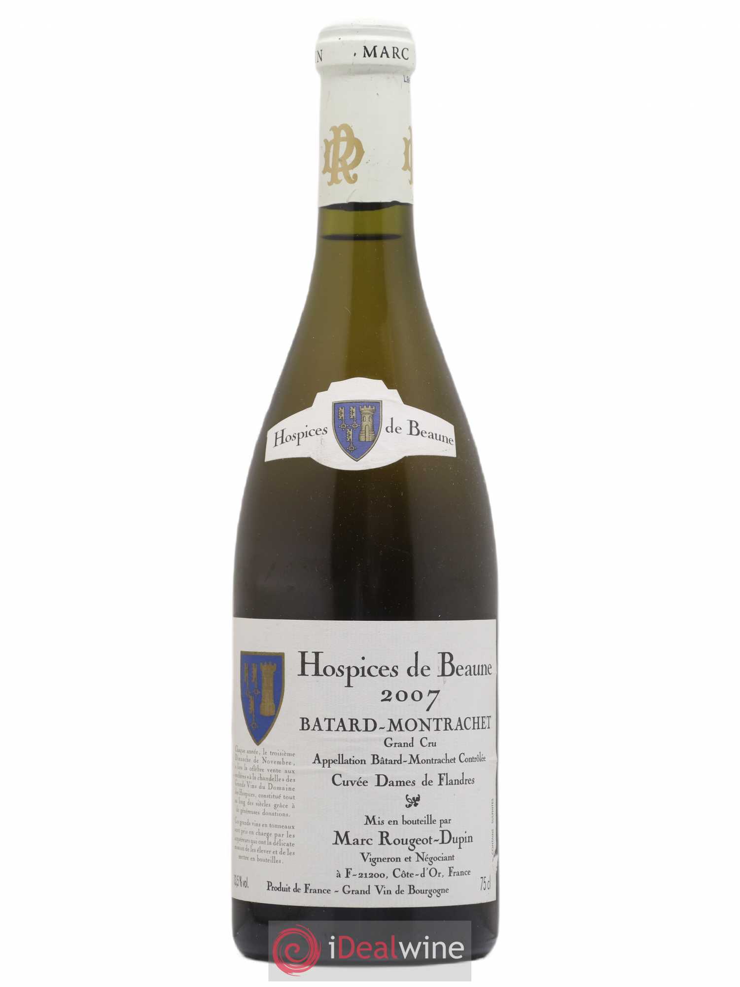 Bâtard-Montrachet Grand Cru Hospices de Beaune Cuvée Dames des Flandres Marc Rougeot Dupin 2007 - Posten von 1 Flasche - 0