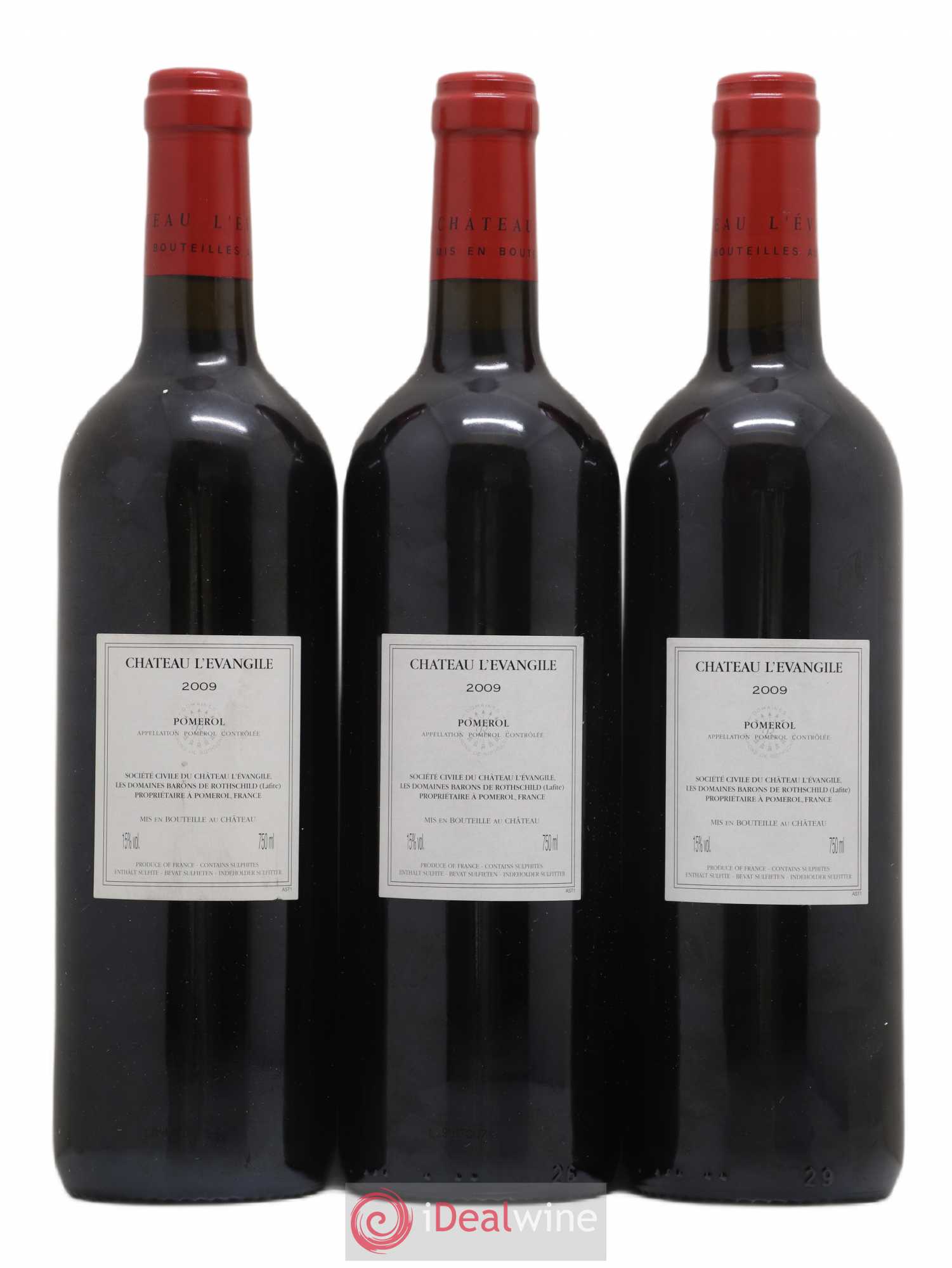 Château l' Évangile 2009 - Lot de 3 bouteilles - 1