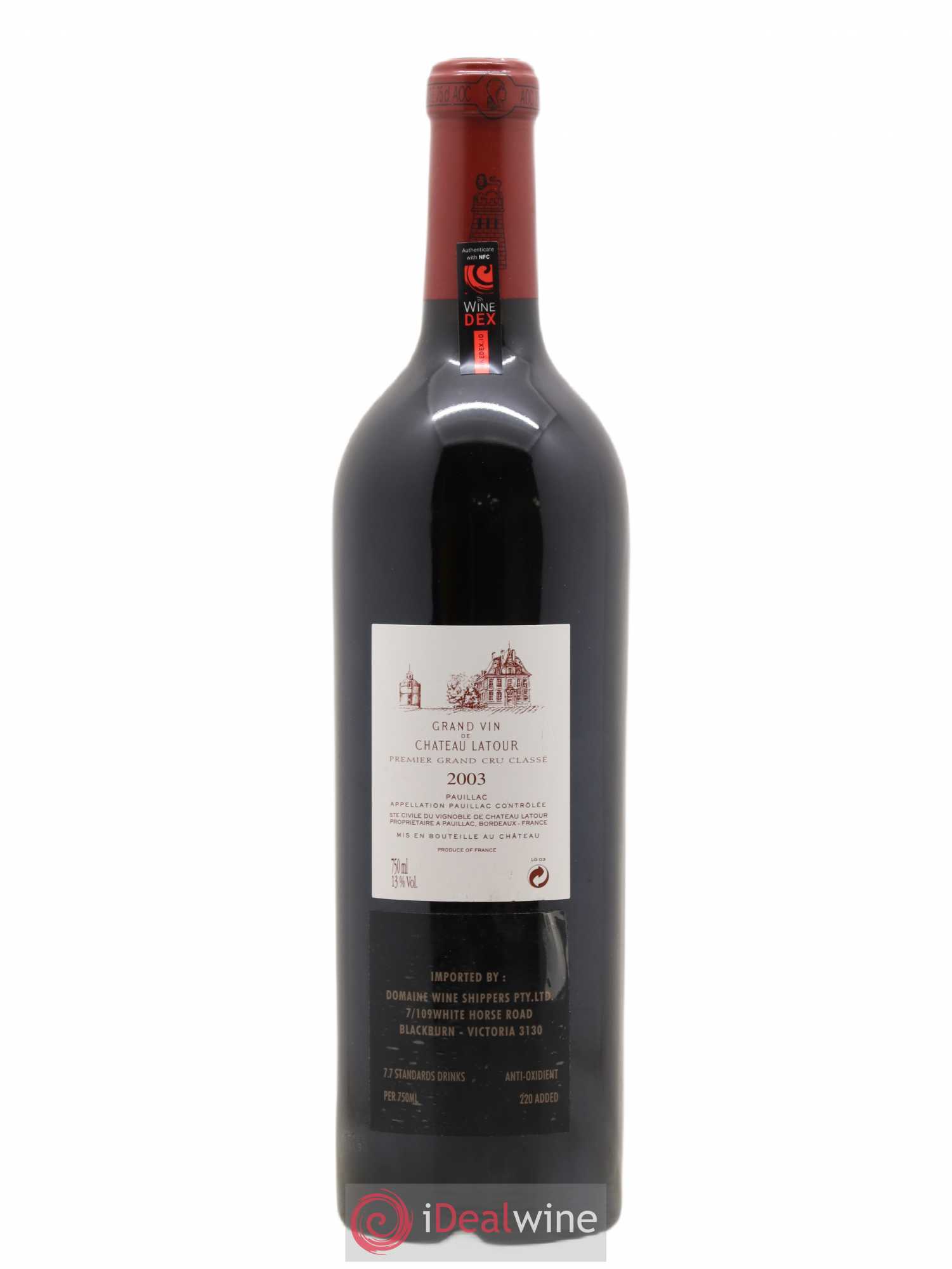 Château Latour 1er Grand Cru Classé 2003 - Lot de 1 bouteille - 1