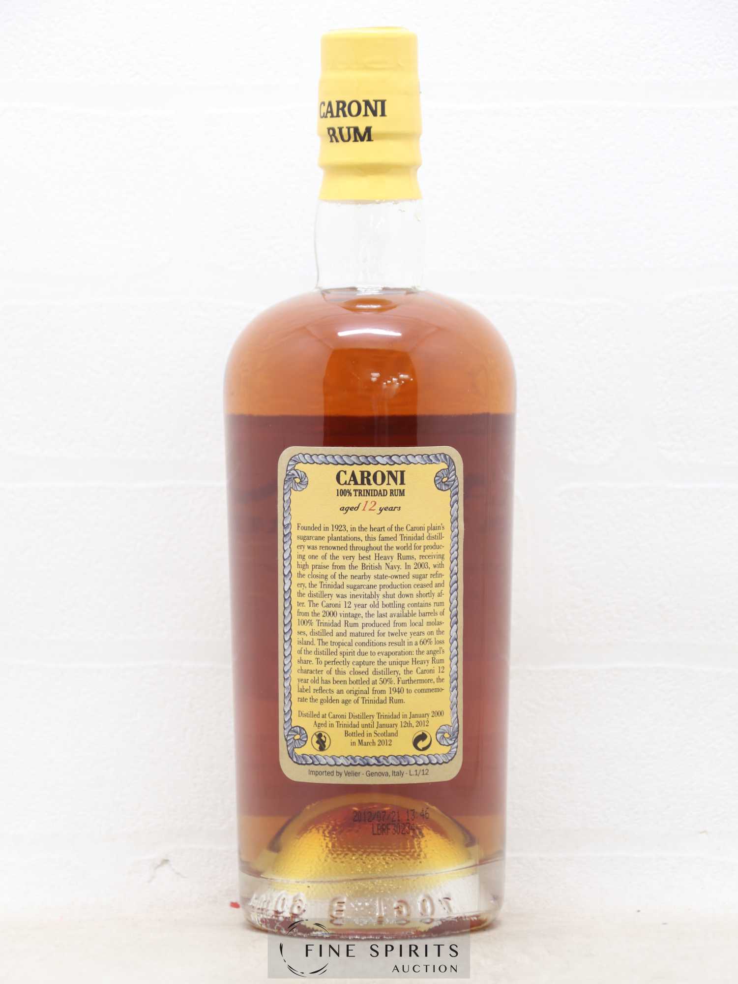 Caroni 12 years 2000 Velier 100° Proof bottled 2012 Extra Strong - Lot de 1 bouteille - 1