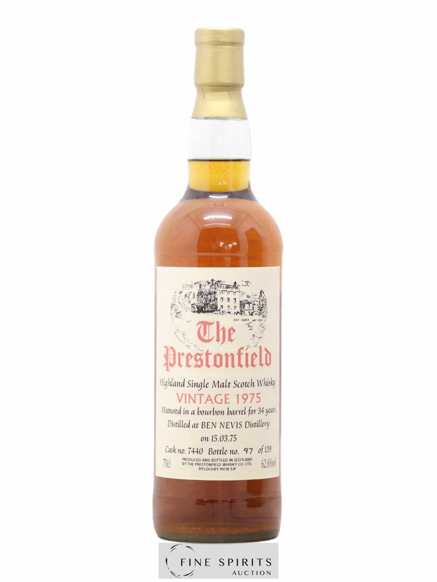 Ben Nevis 34 years 1975 The Prestonfield Bourbon Barrel n°7440 - One of 139 LMDW Import - Lot de 1 bouteille - 0