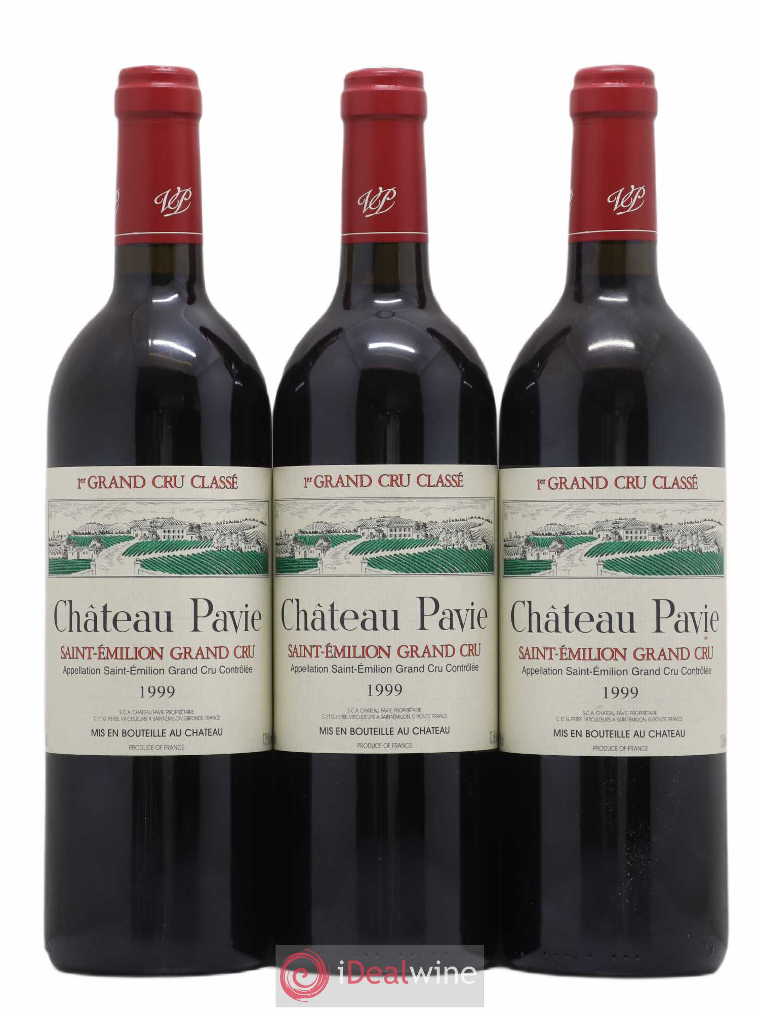 Château Pavie 1er Grand Cru Classé A 1999 - Lot de 3 bouteilles - 0