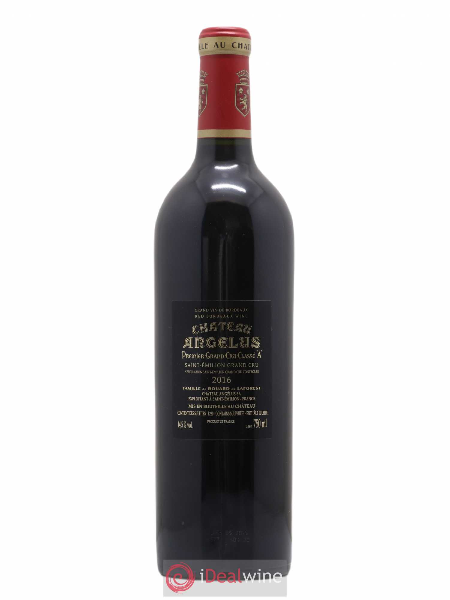 Château Angélus 1er Grand Cru Classé A 2016 - Lot de 1 bouteille - 1