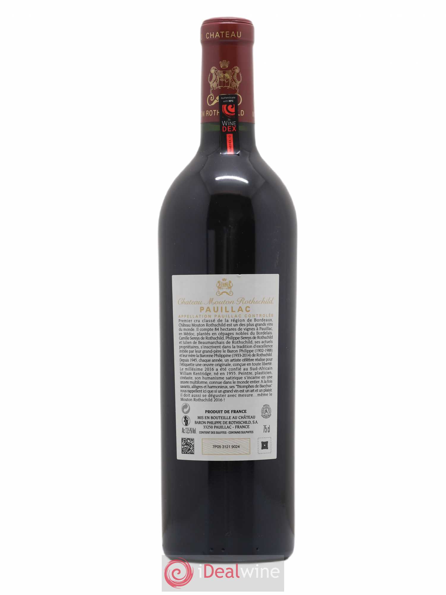 Château Mouton Rothschild 1er Grand Cru Classé 2016 - Lot de 1 bouteille - 1