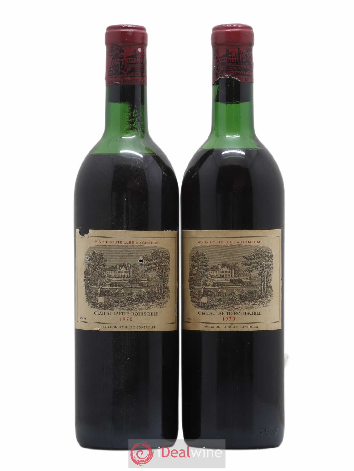 Château Lafite Rothschild 1er Grand Cru Classé 1970 - Lot de 2 bouteilles - 0
