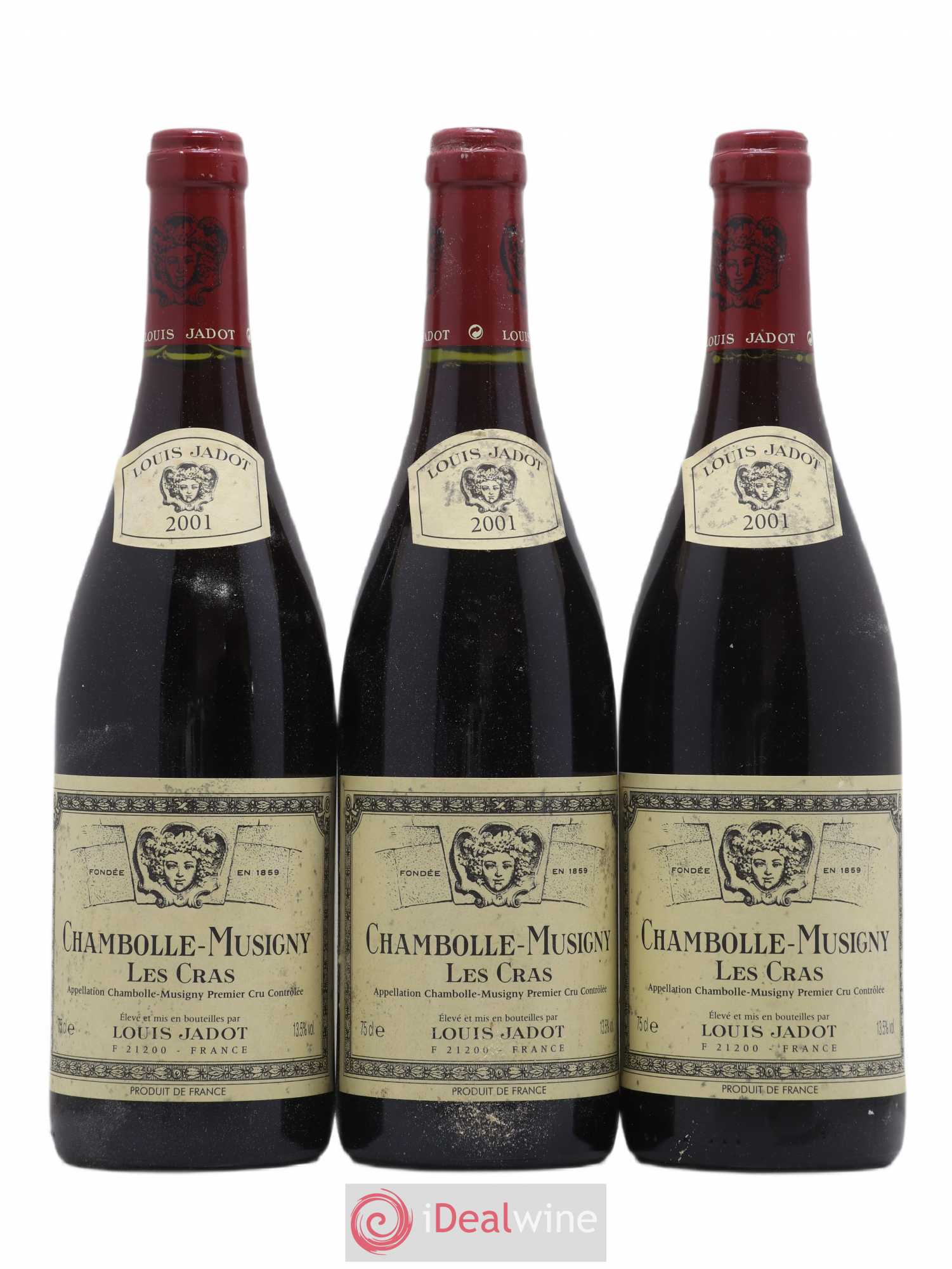 Chambolle-Musigny 1er Cru Les Cras Louis Jadot 2001 - Lot de 3 bouteilles - 0
