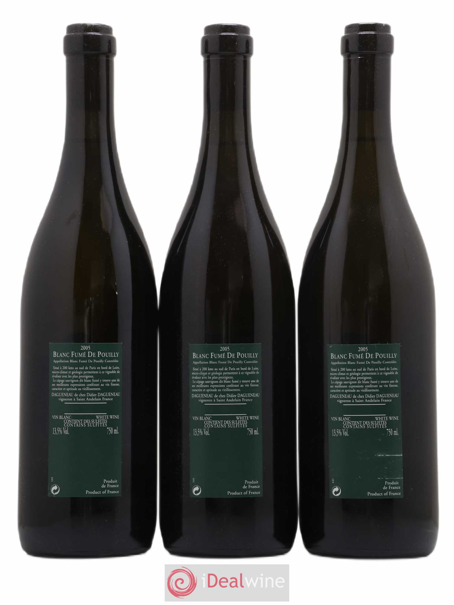 Vin de France (anciennement Pouilly-Fumé) Silex Dagueneau (Domaine Didier - Louis-Benjamin) 2005 - Lot de 3 bouteilles - 1