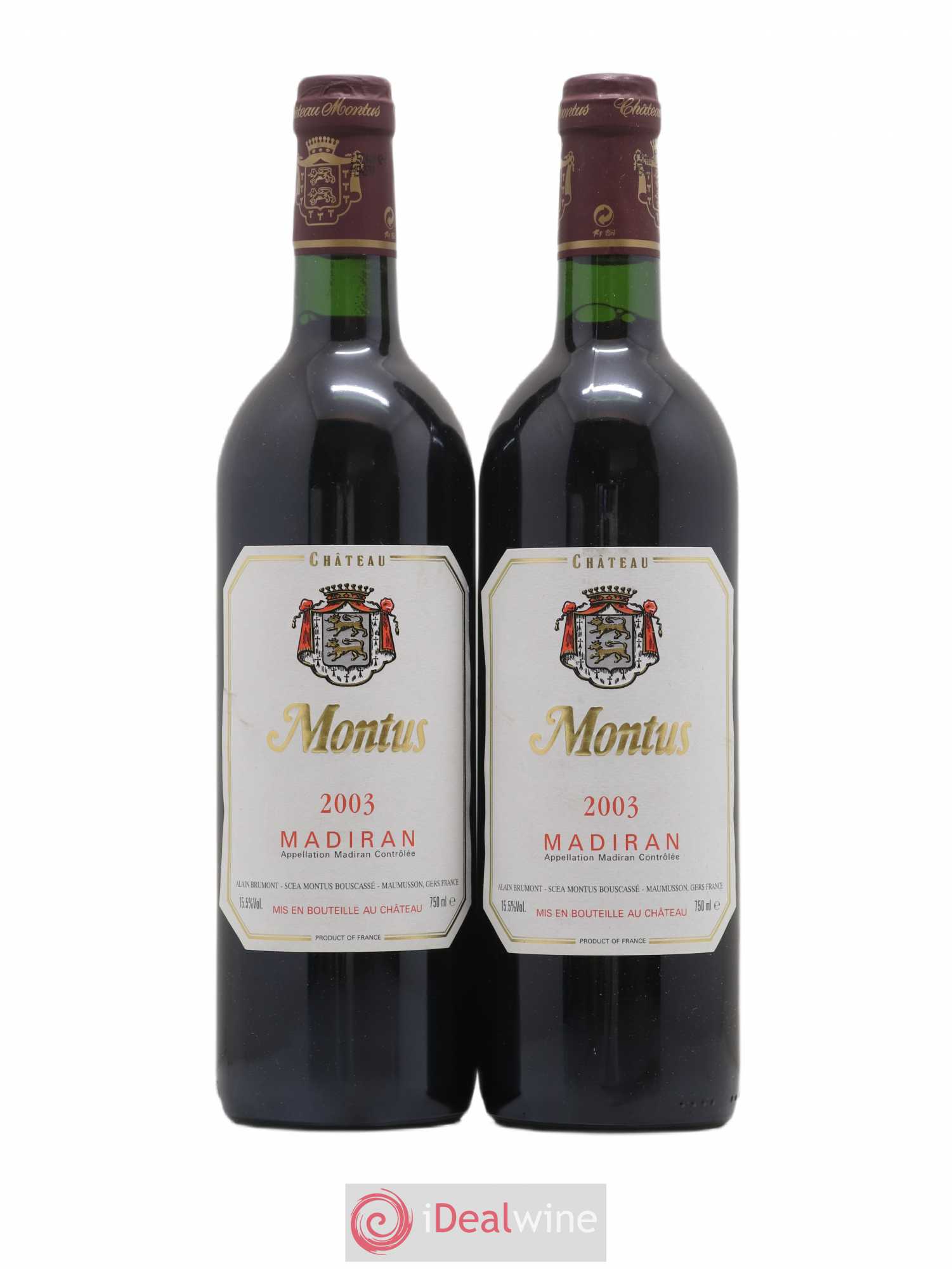 Madiran Château Montus Alain Brumont 2003 - Lot de 2 bouteilles - 0