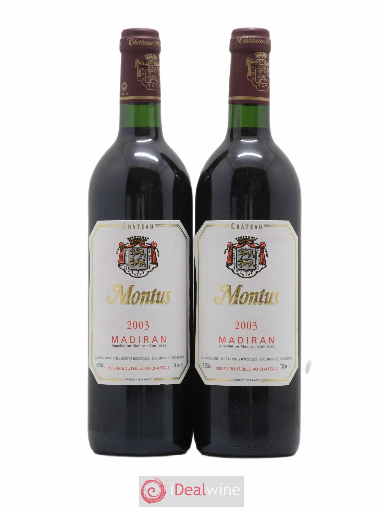 Madiran Château Montus Alain Brumont 2003 - Lot de 2 bouteilles - 0