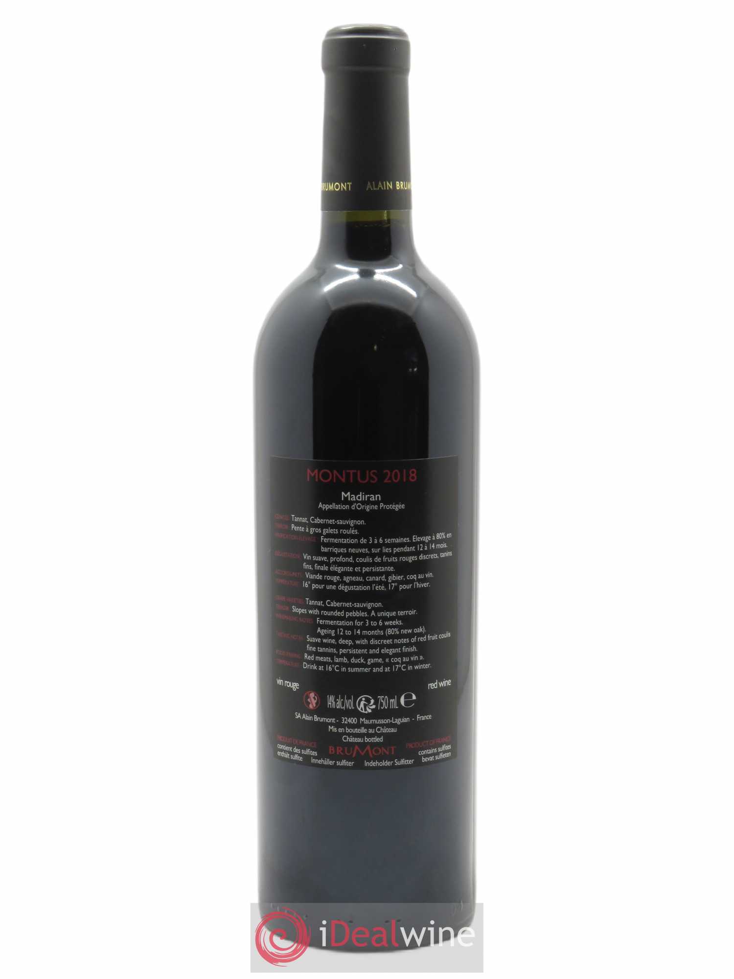 Madiran Château Montus Alain Brumont 2018 - Lot de 1 bouteille - 1
