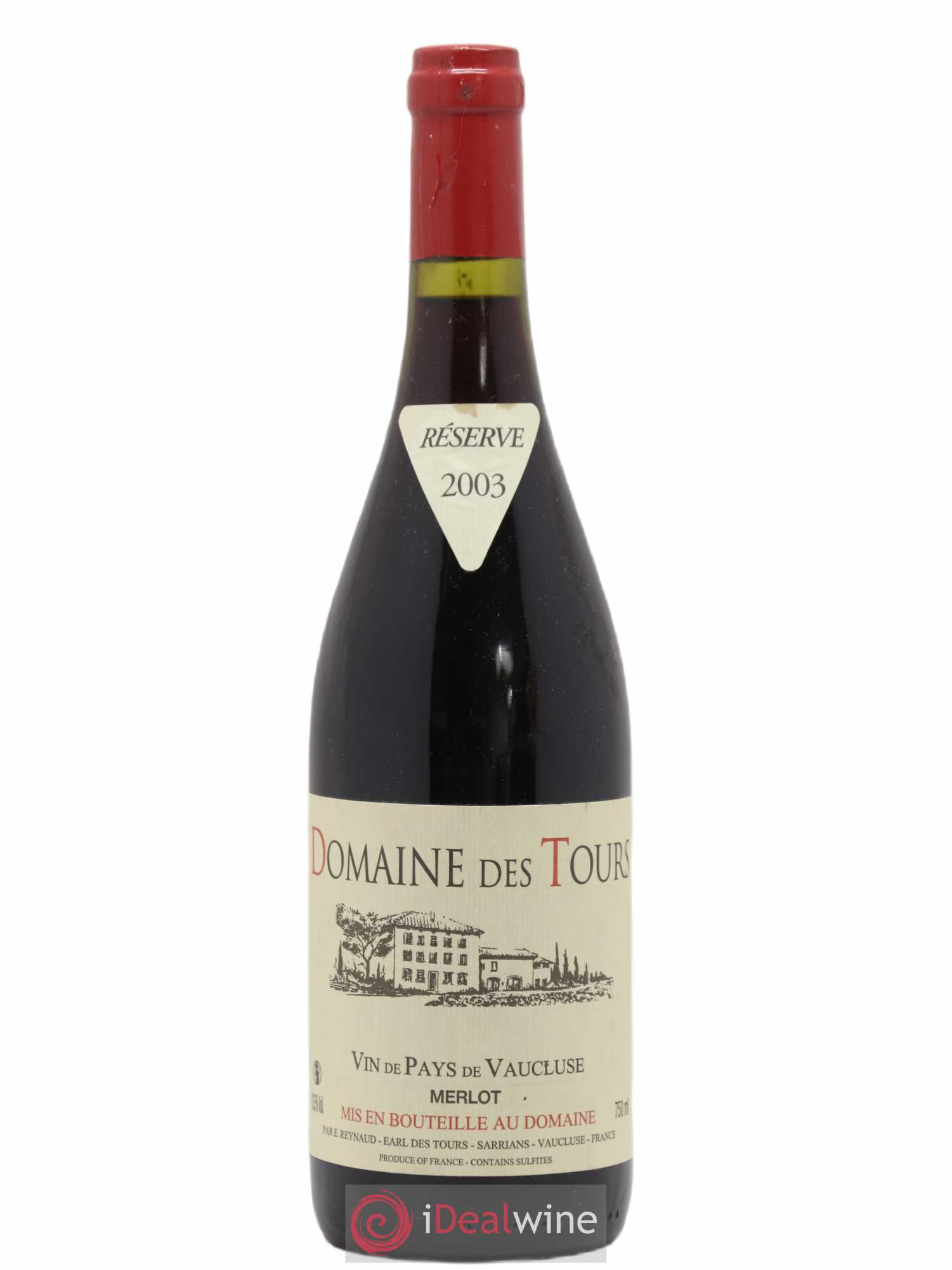 Vaucluse Domaine des Tours Merlot Emmanuel Reynaud 2003 - Lot de 1 bouteille - 0