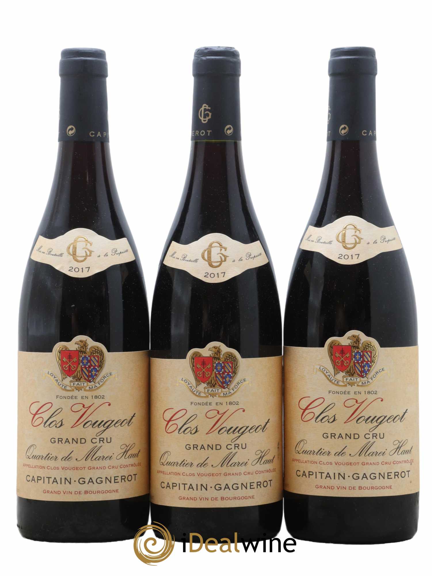 Clos de Vougeot Grand Cru Capitain-Gagnerot Quartier de Marei Haut 2017 - Lot de 3 bouteilles - 0