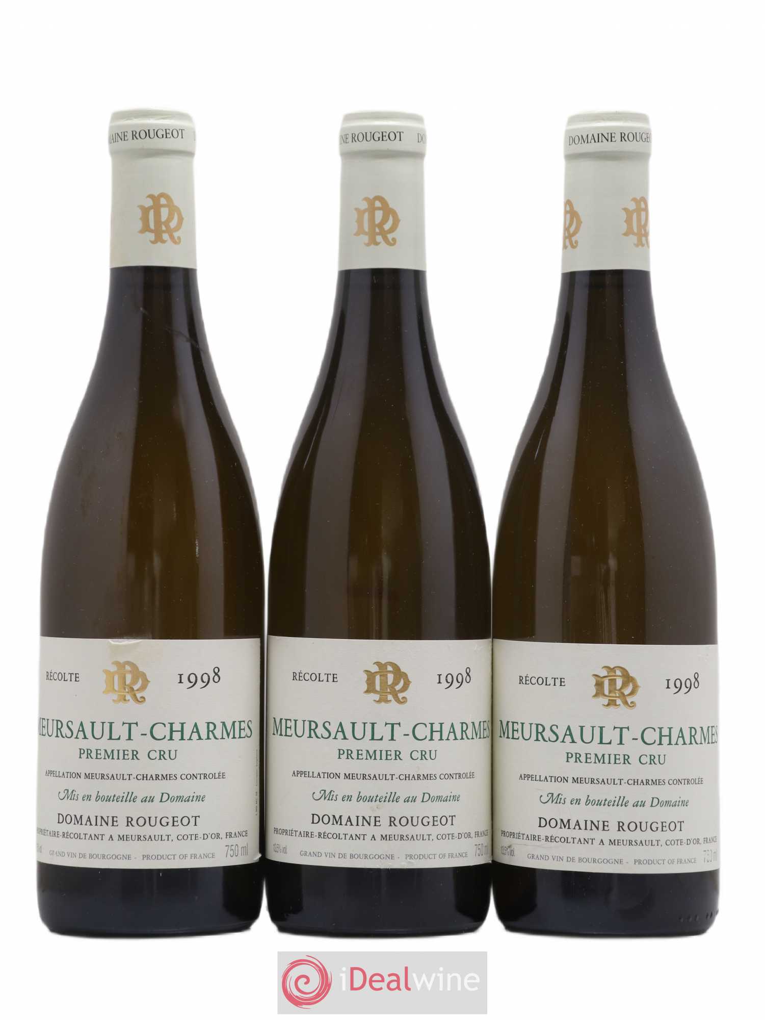 Meursault 1er Cru Charmes Rougeot Père et Fils 1998 - Lot de 3 bouteilles - 0