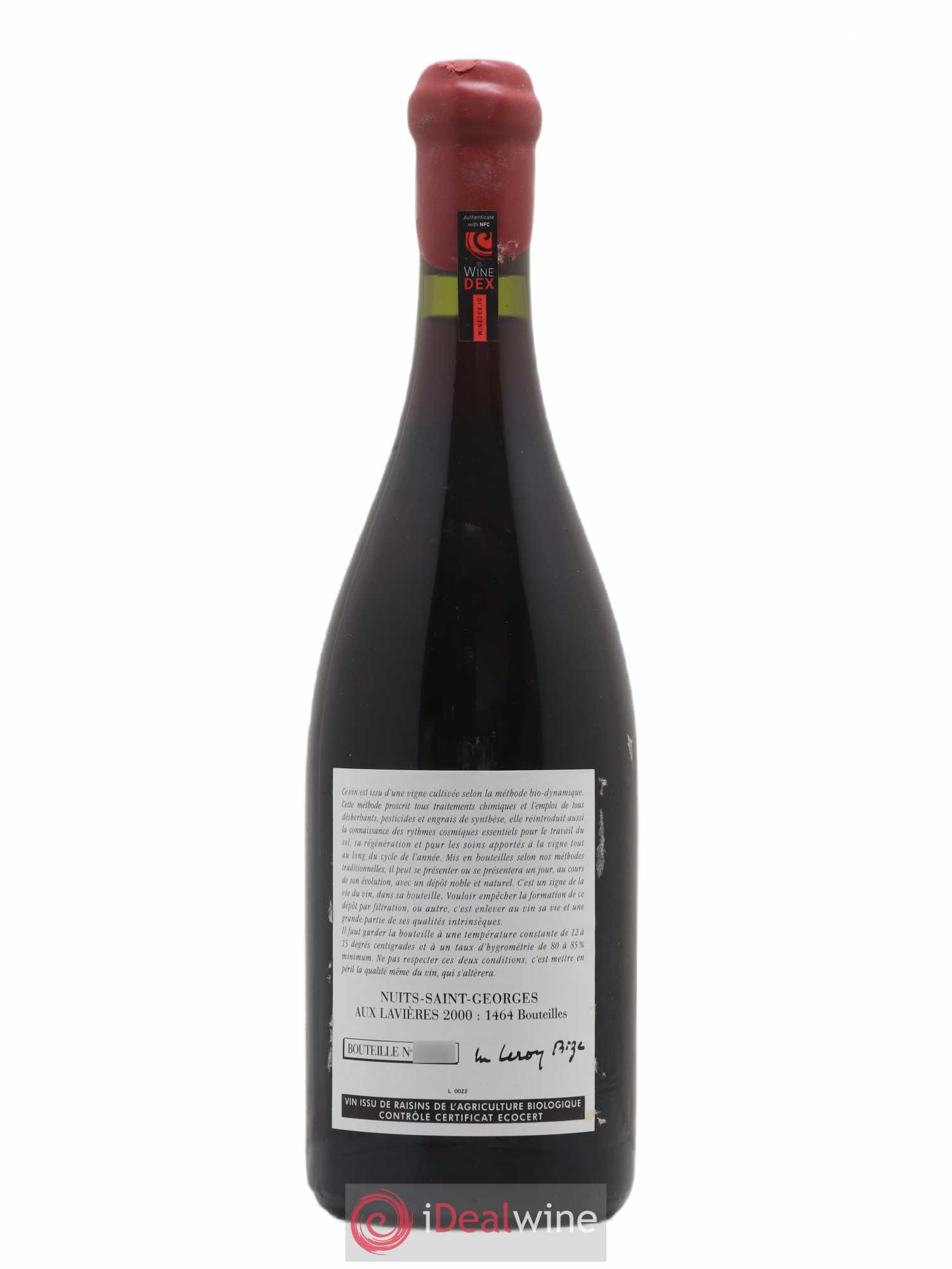 Nuits-Saint-Georges Aux Lavières Leroy (Domaine) 2000 - Lot de 1 bouteille - 1