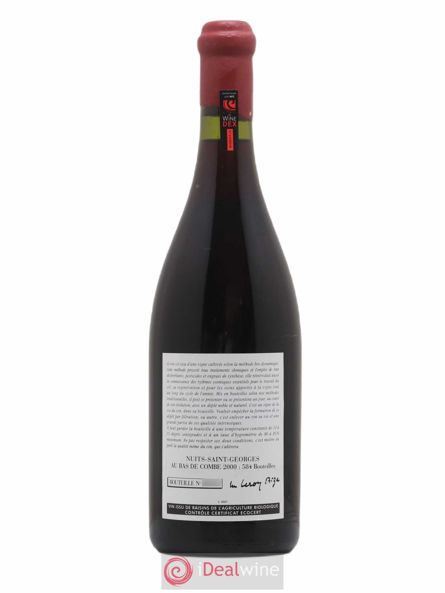 Nuits-Saint-Georges Bas de Combes Leroy (Domaine) 2000 - Lot de 1 bouteille - 1