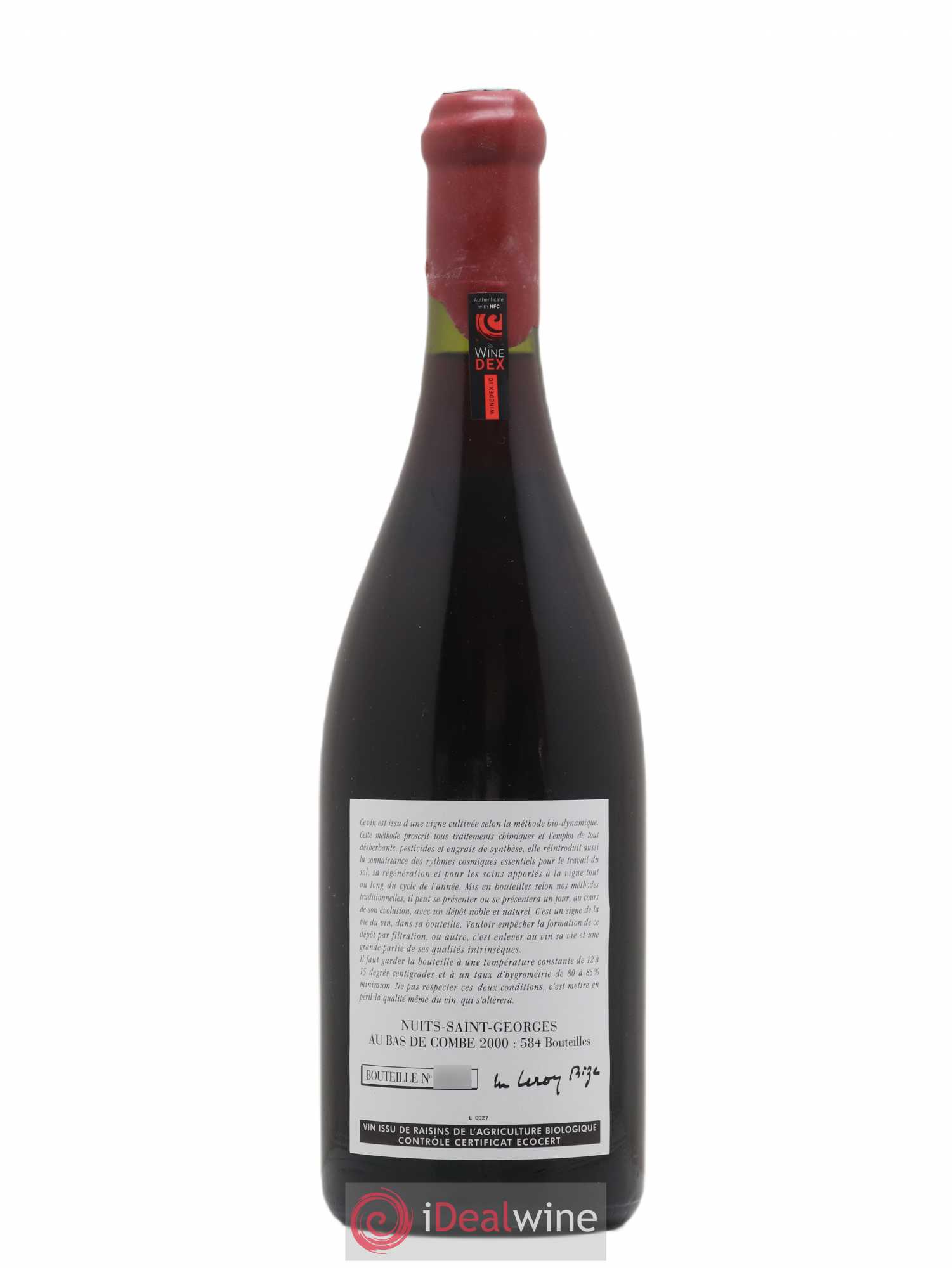Nuits-Saint-Georges Bas de Combes Leroy (Domaine) 2000 - Lot de 1 bouteille - 1