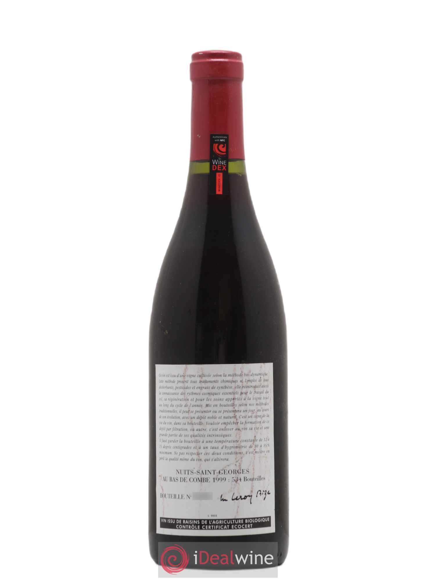 Nuits-Saint-Georges Bas de Combes Leroy (Domaine) 1999 - Lot de 1 bouteille - 1
