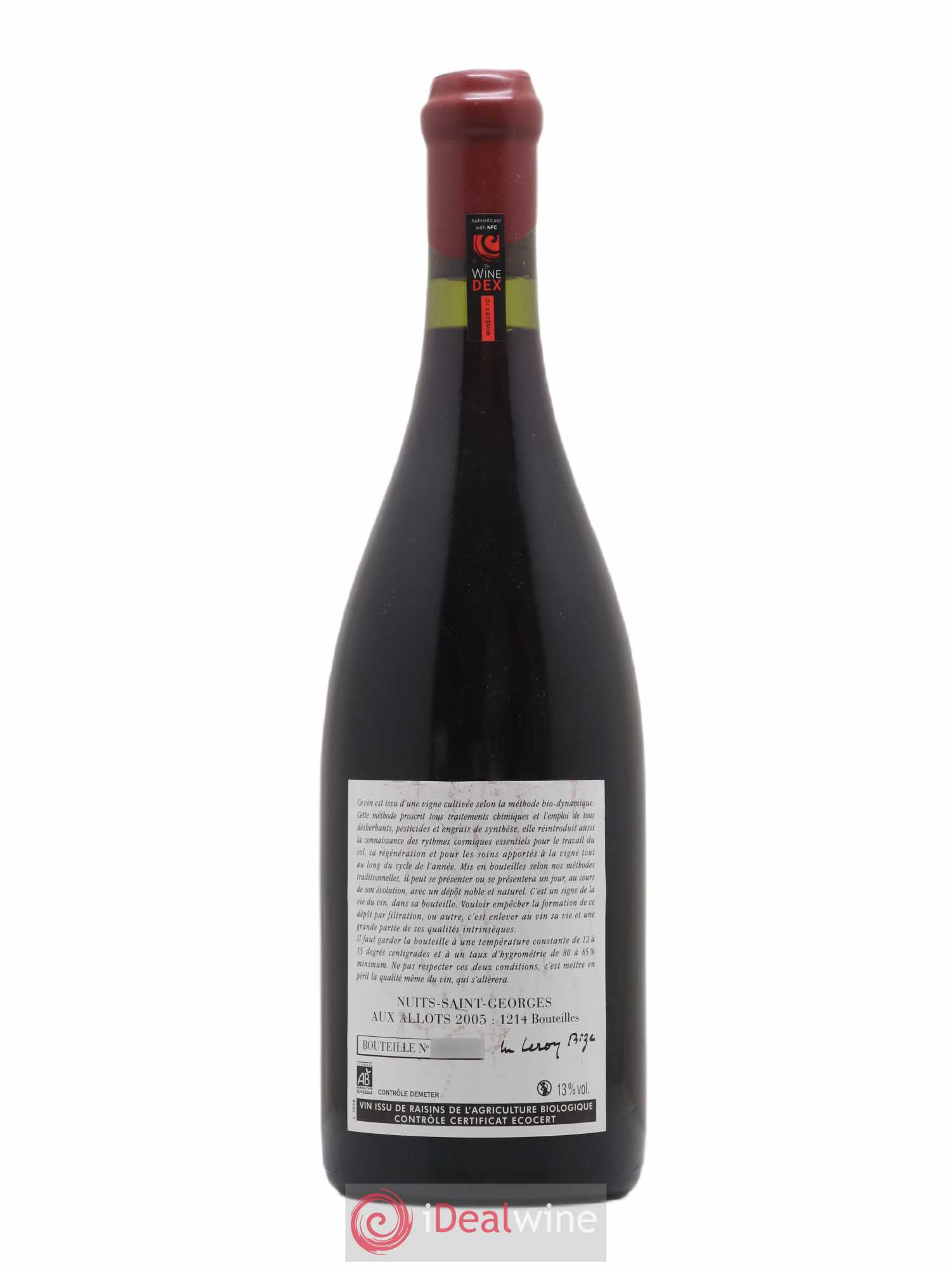 Nuits-Saint-Georges Aux Allots Leroy (Domaine) 2005 - Lot de 1 bouteille - 1