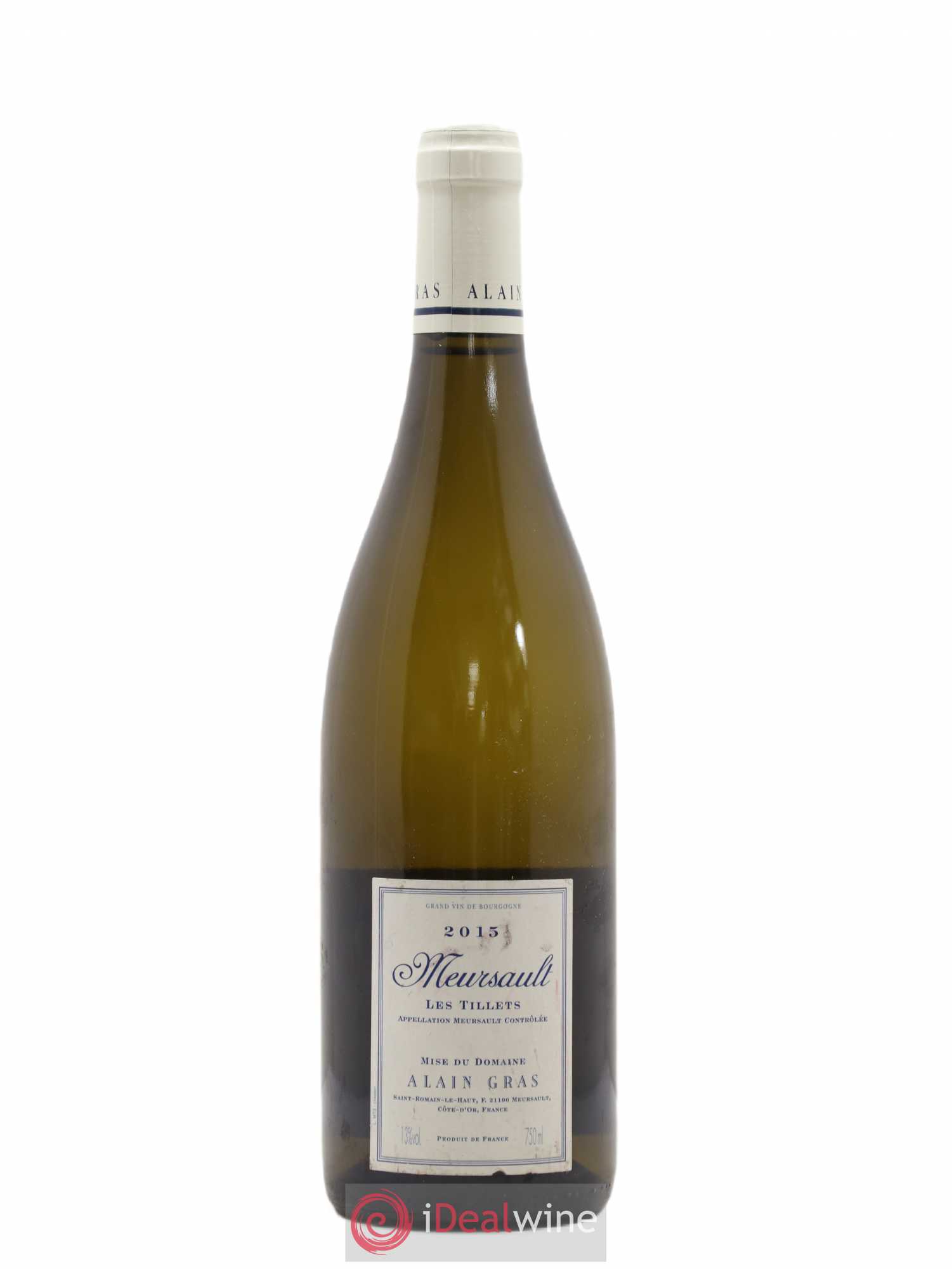 Meursault Les Tillets Alain Gras 2015 - Lot de 1 bouteille - 1