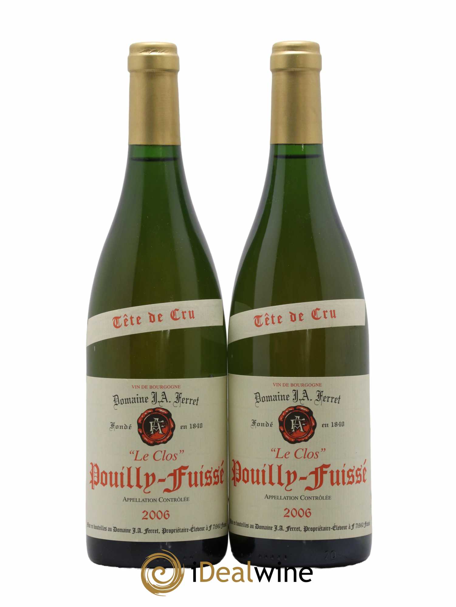 Pouilly-Fuissé Tête de Cru Le Clos J.A. Ferret (Domaine) 2006 - Lot de 2 bouteilles - 0